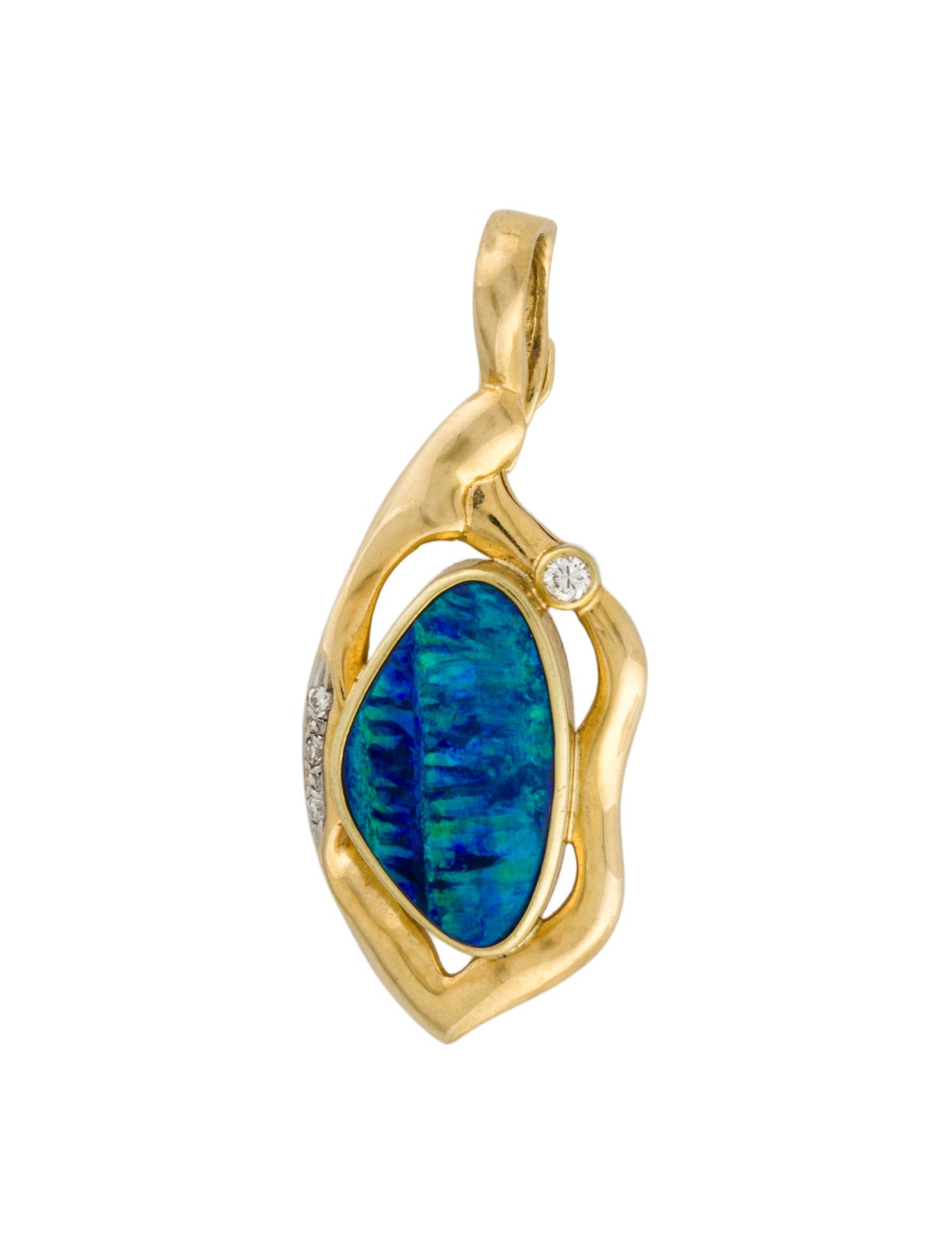Pendant 18K Opal & Diamond