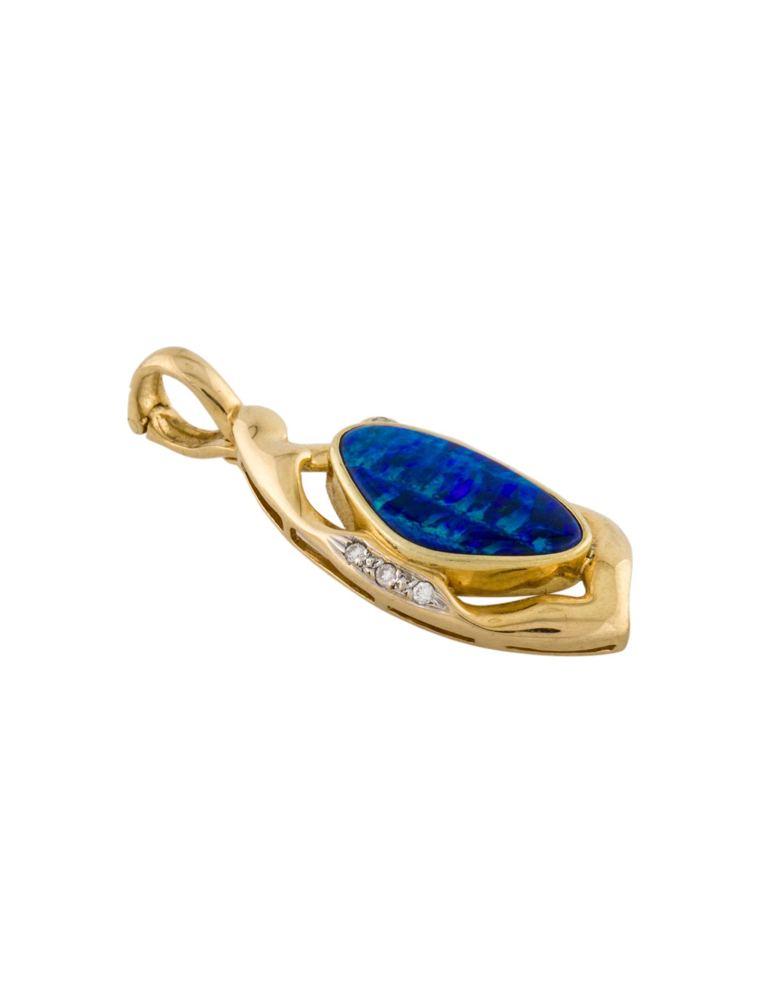 Pendant 18K Opal & Diamond