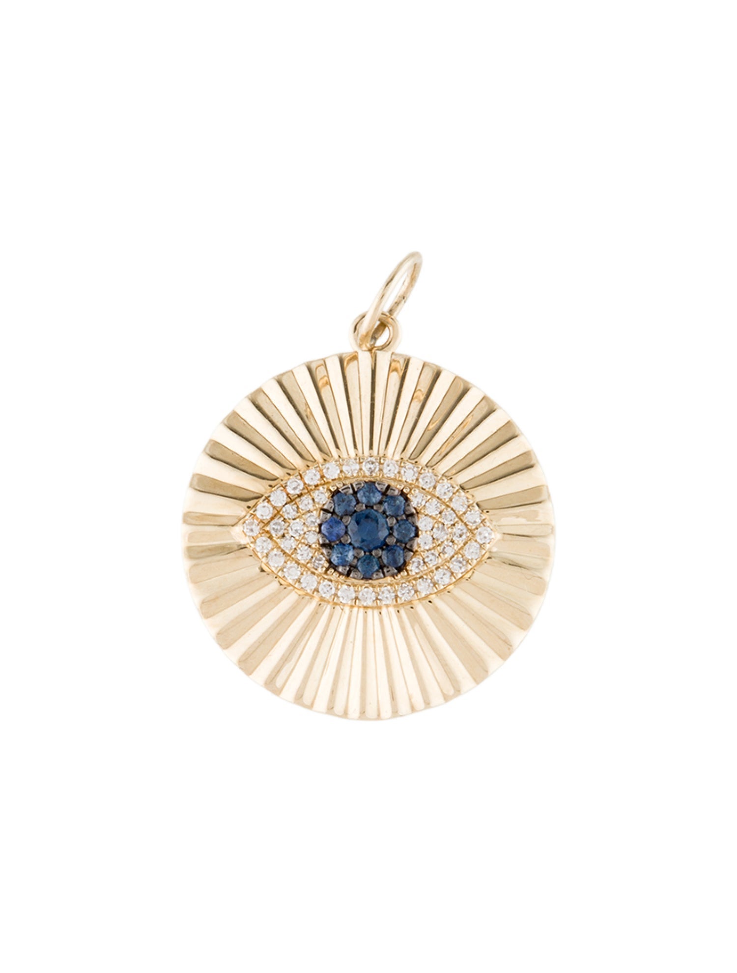 Pendant 14K Sapphire & Diamond Evil Eye