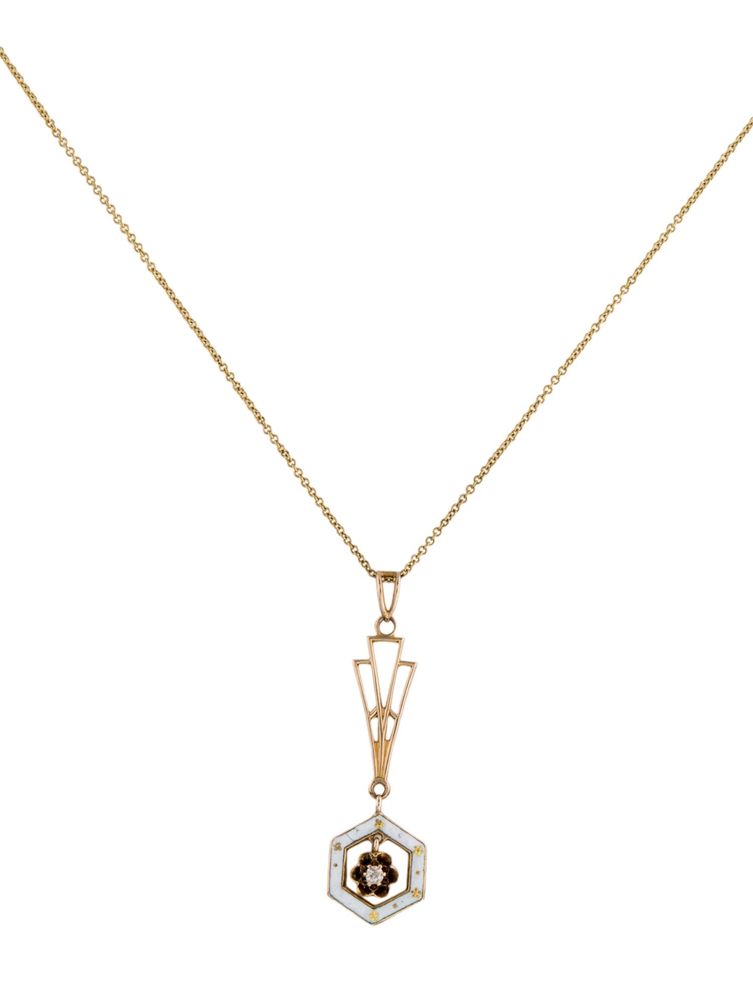 Pendant Enamel & Diamond Necklace