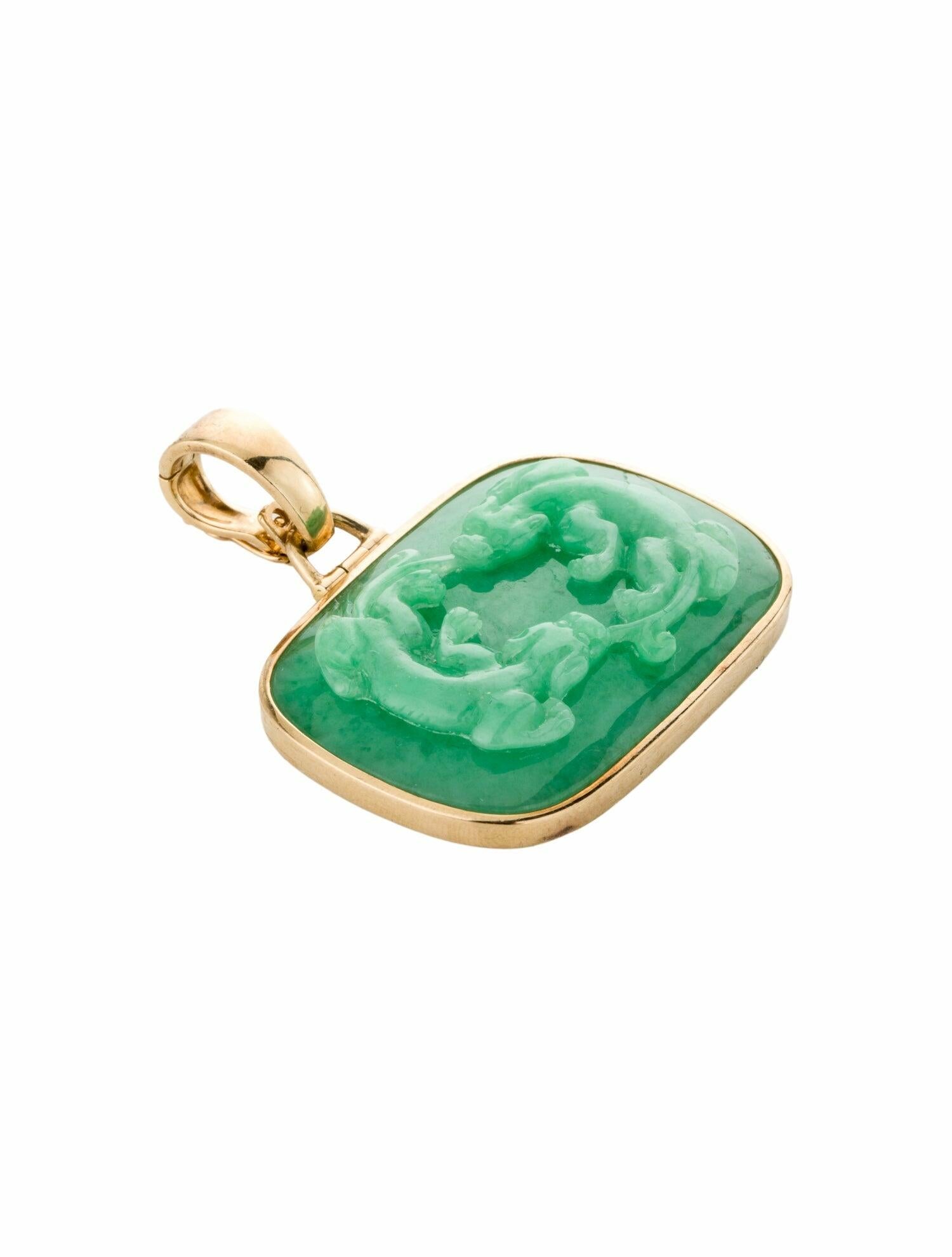 Pendant Gump's 14K Type A Jadeite w/Unbranded Clasping Enhancer Link