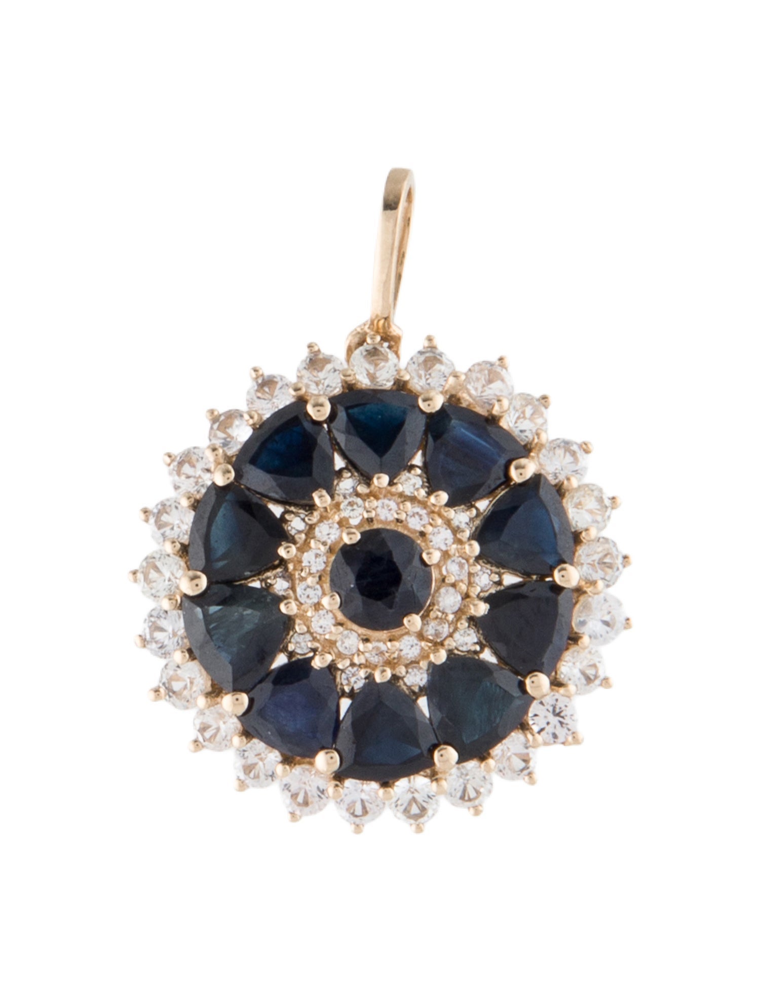Pendant 14K 3.49ctw Sapphire Round
