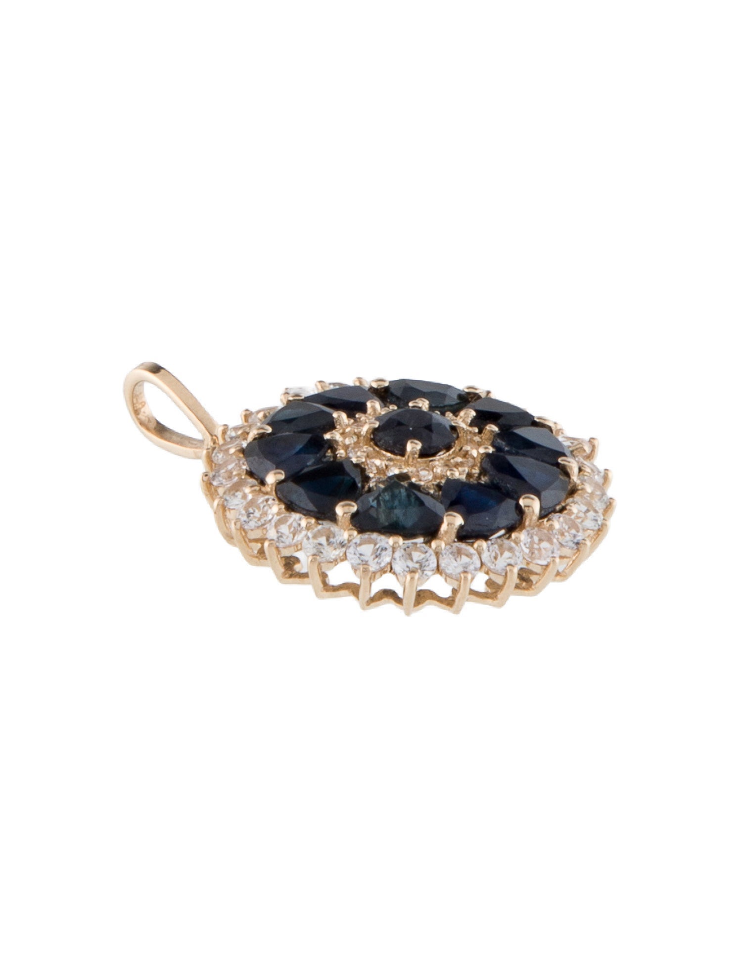 Pendant 14K 3.49ctw Sapphire Round