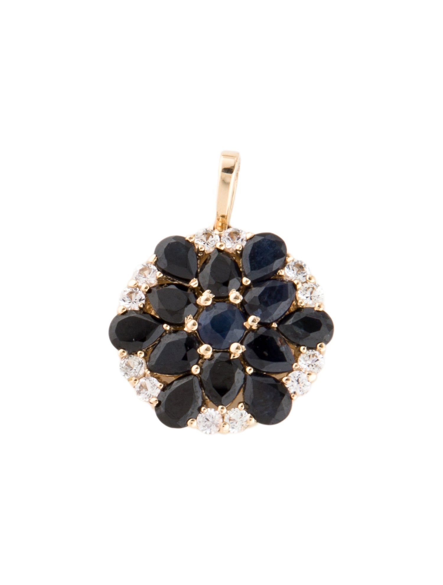 Pendant 14K 1.71ctw Sapphire & Cubic Zirconia Pendant
