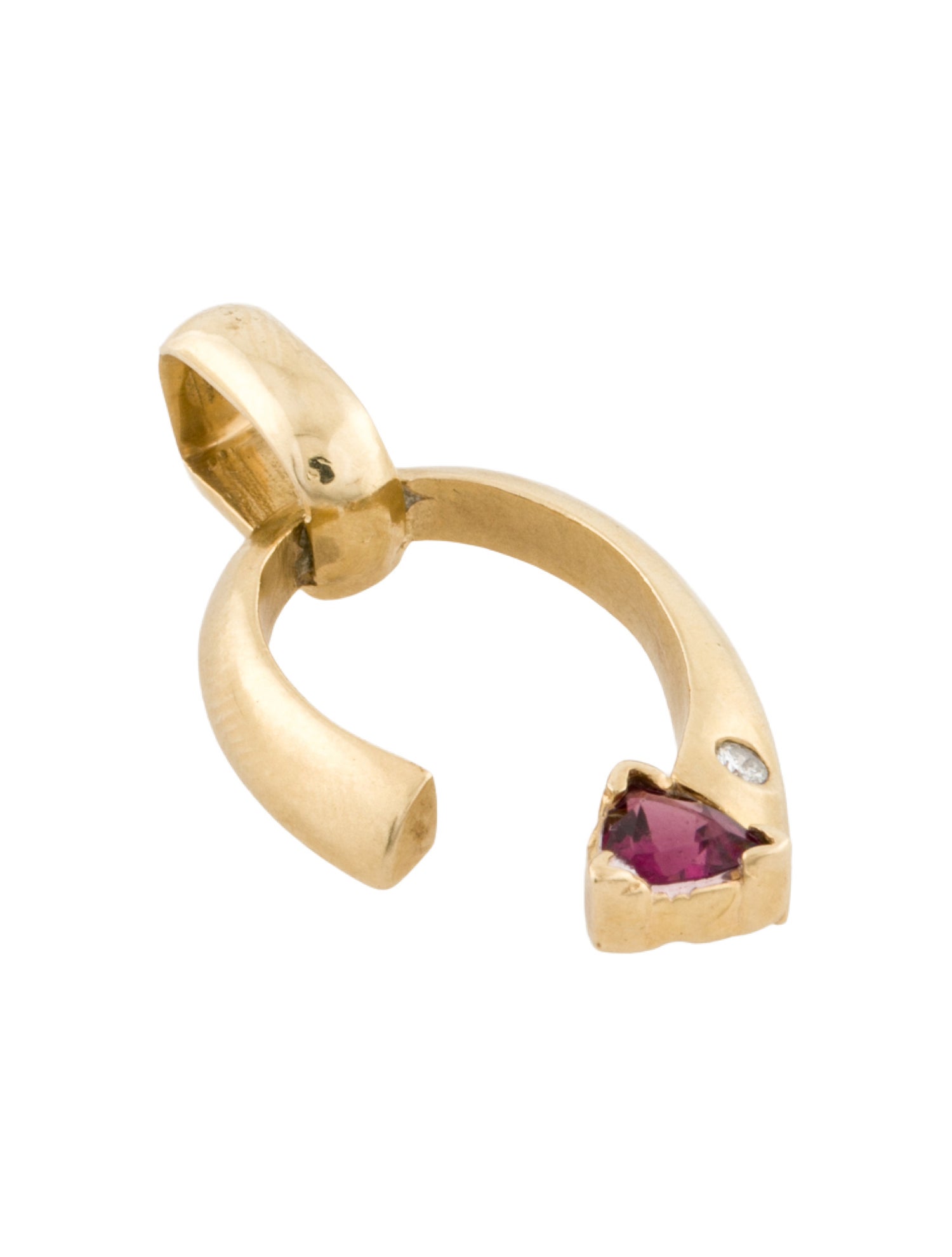 Pendant 14K Rhodolite & Diamond