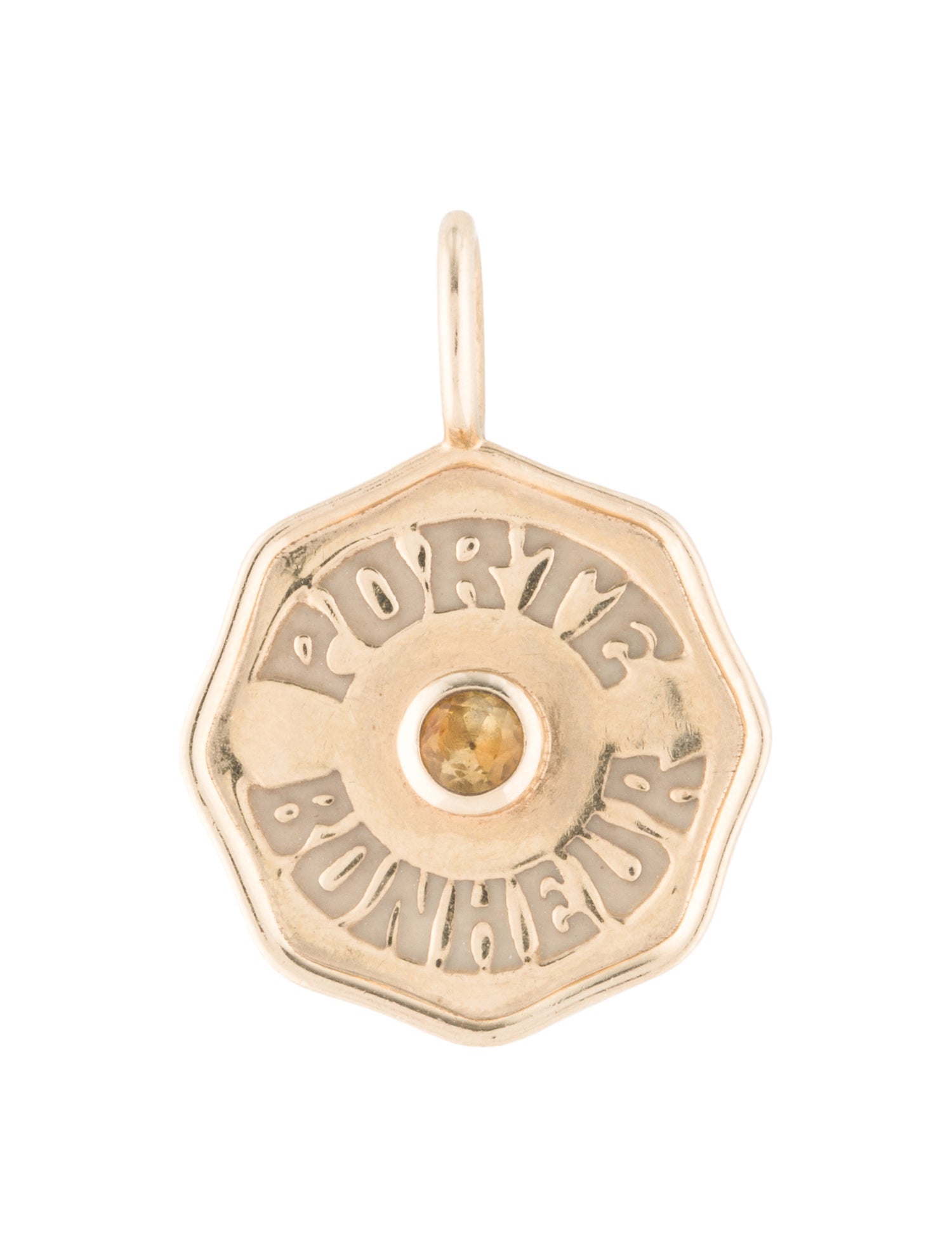 Pendant 14K Citrine & Enamel