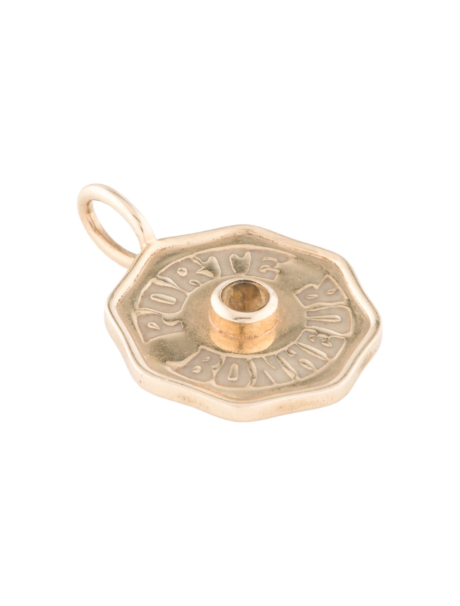Pendant 14K Citrine & Enamel
