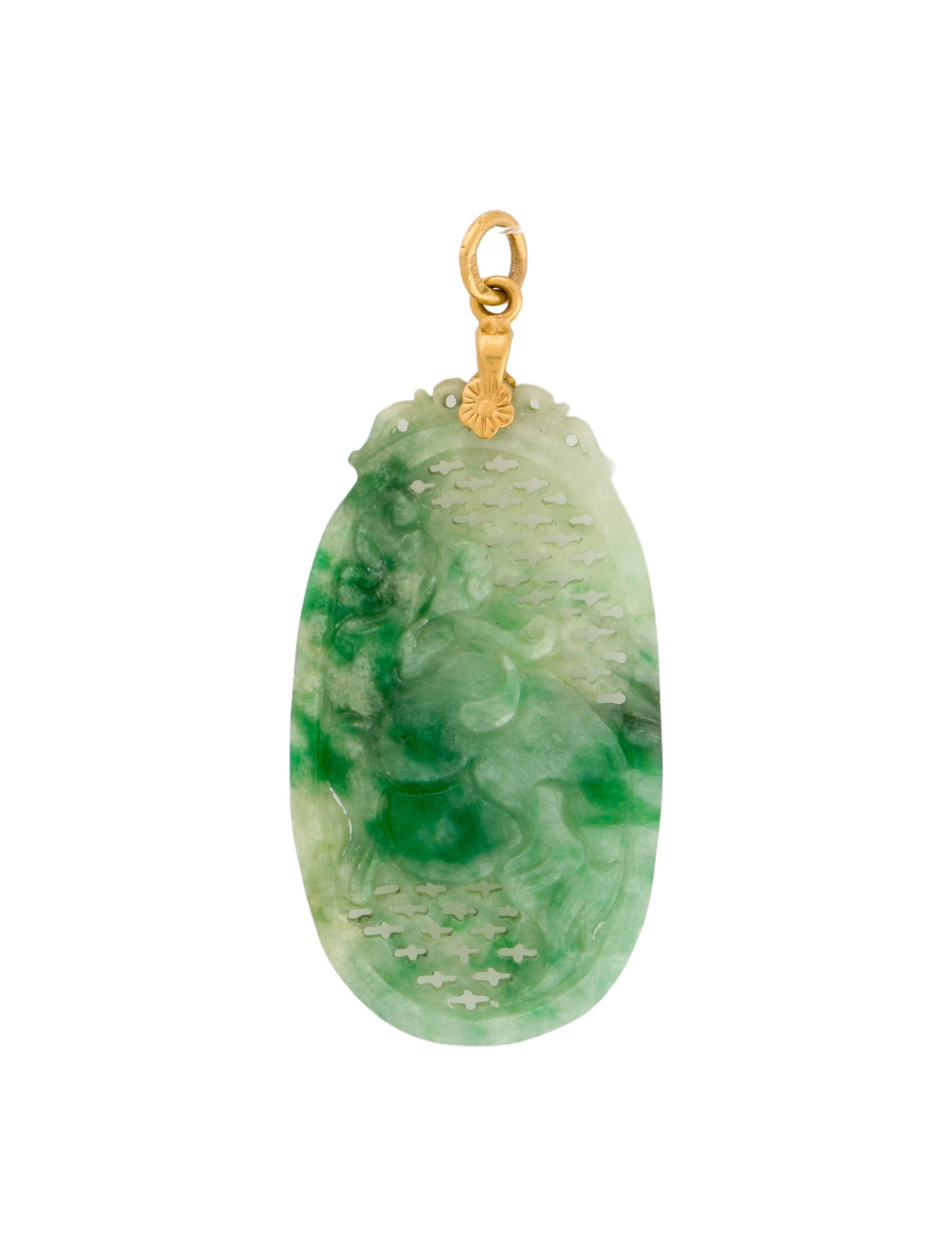 Pendant 24K Dyed Jadeite Carved Drop