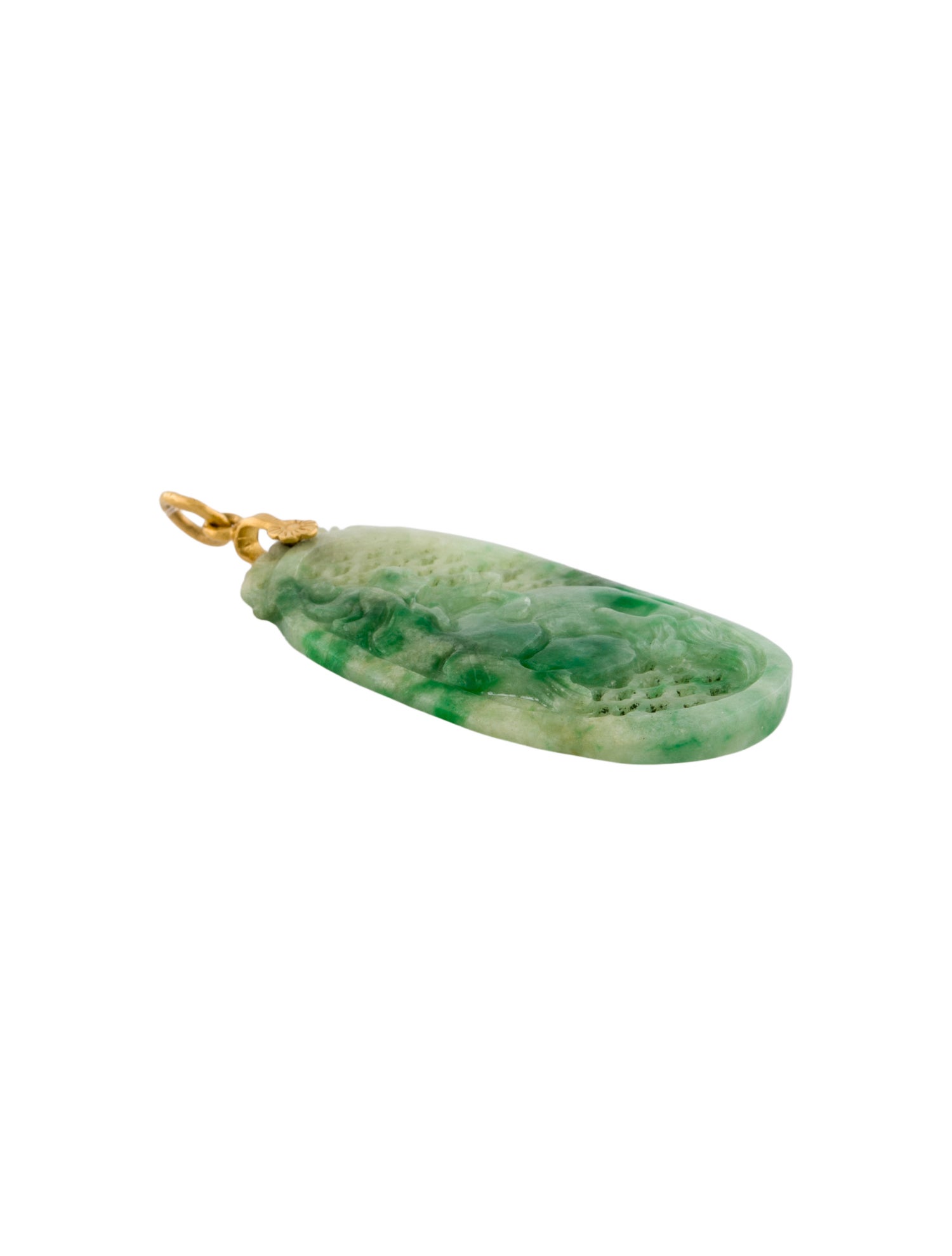 Pendant 24K Dyed Jadeite Carved Drop
