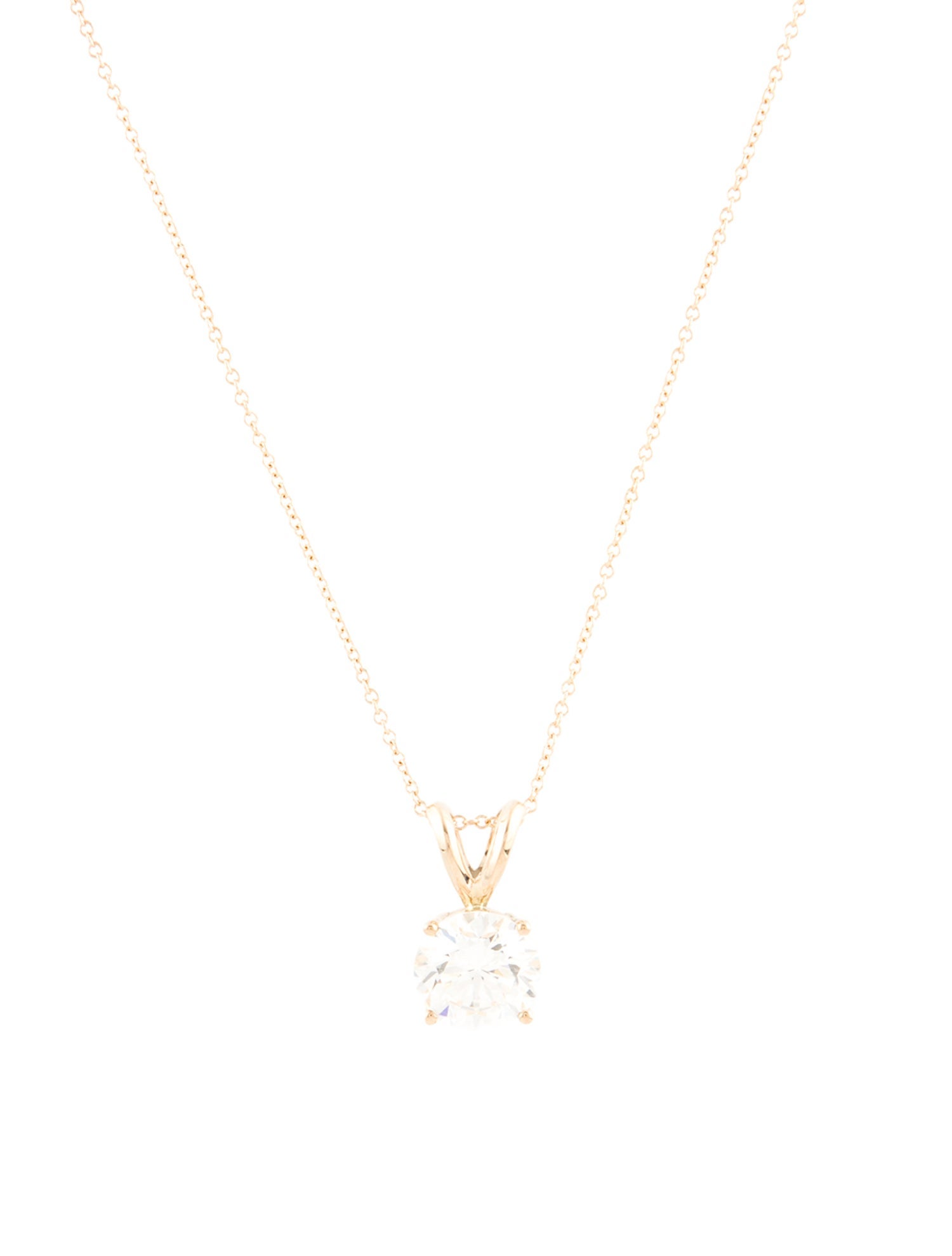 Necklace 14K 1.50Ct Lab-Grown Diamond Pendant
