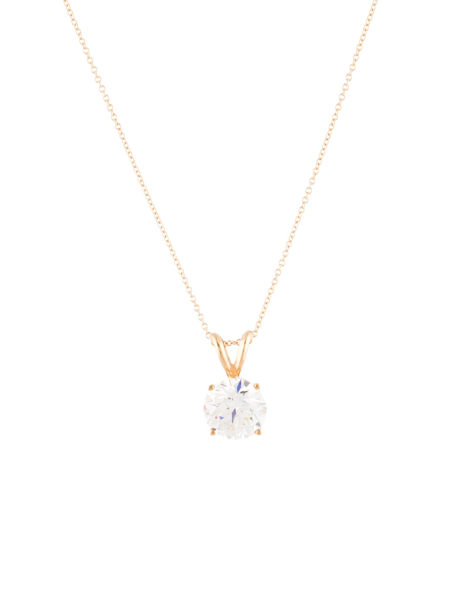 Necklace 14K 2.00ct Lab-Grown Diamond Solitaire Pendant