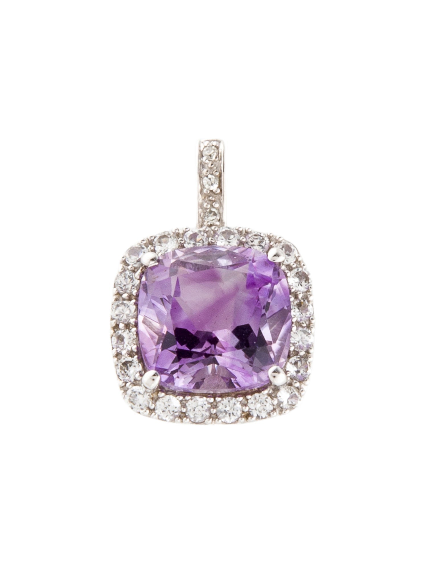 Pendant 10K 2.94Ct Amethyst, Sapphire & Diamond