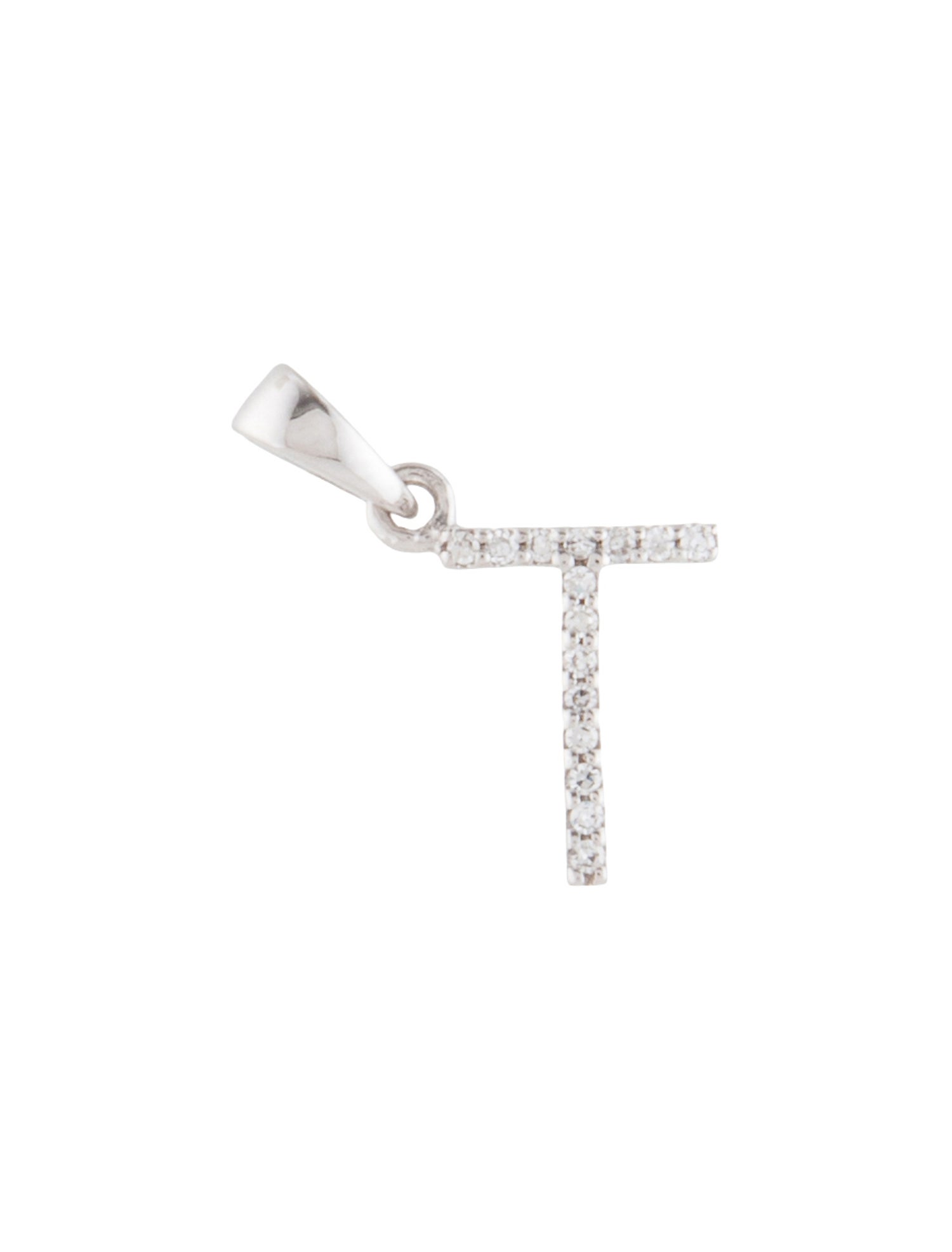 Pendant 14K Diamond Initial 'T'