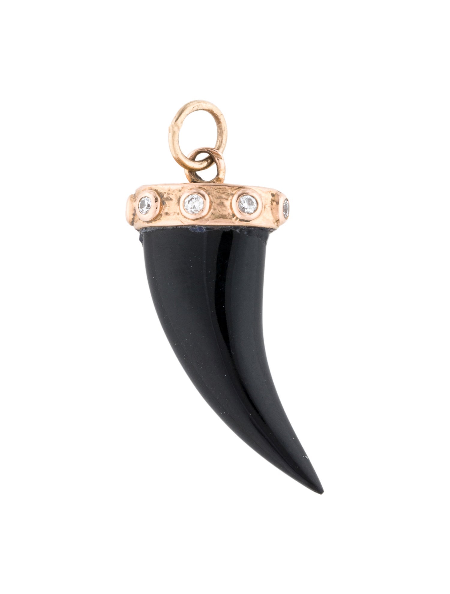 Pendant 18K Onyx & Diamond Tooth