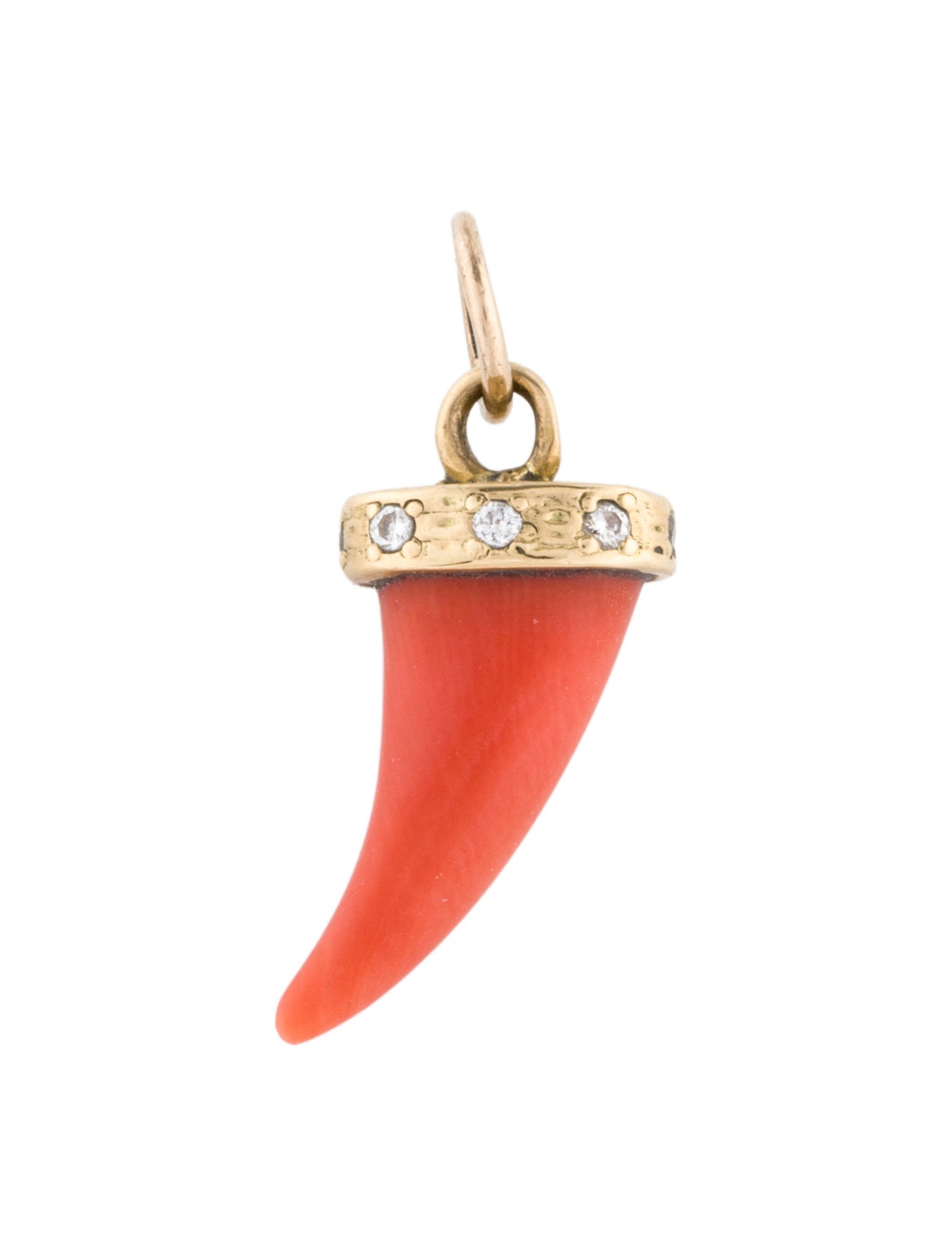 Pendant 18K Coral & Diamond