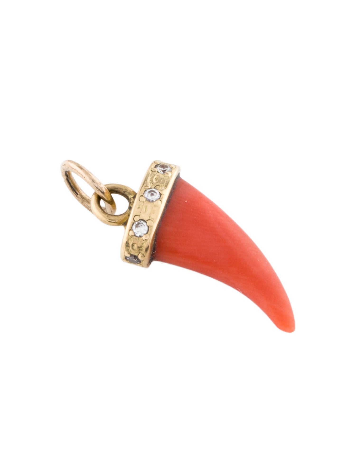 Pendant 18K Coral & Diamond