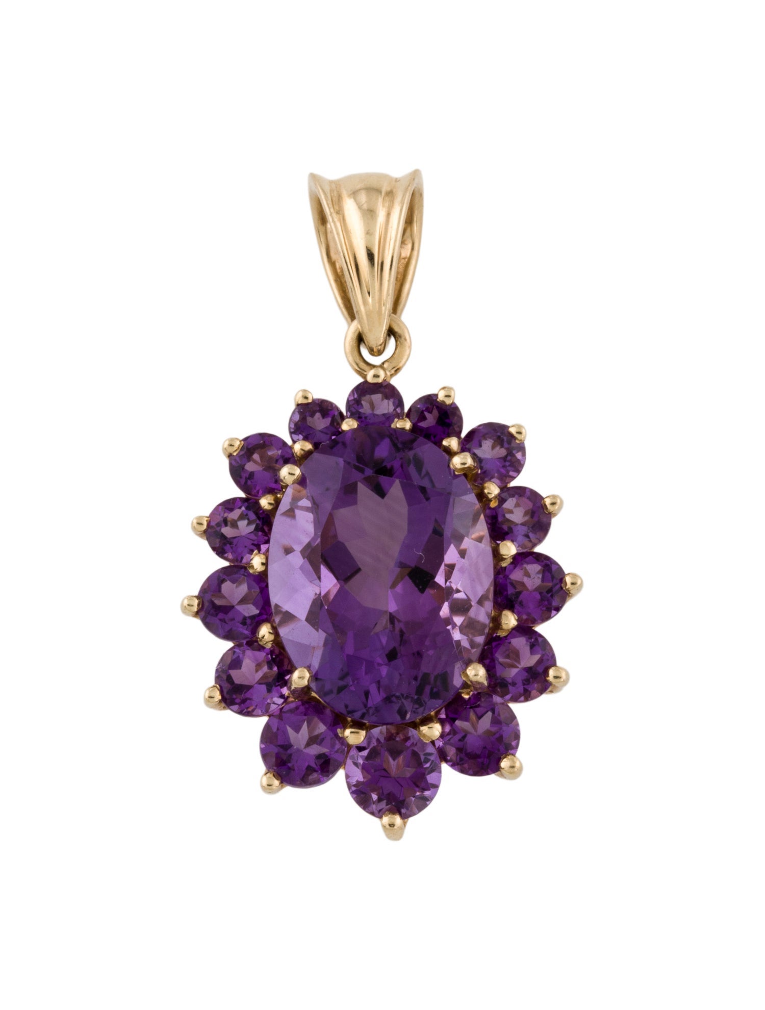 Pendant 14K Amethyst Flower Pendant