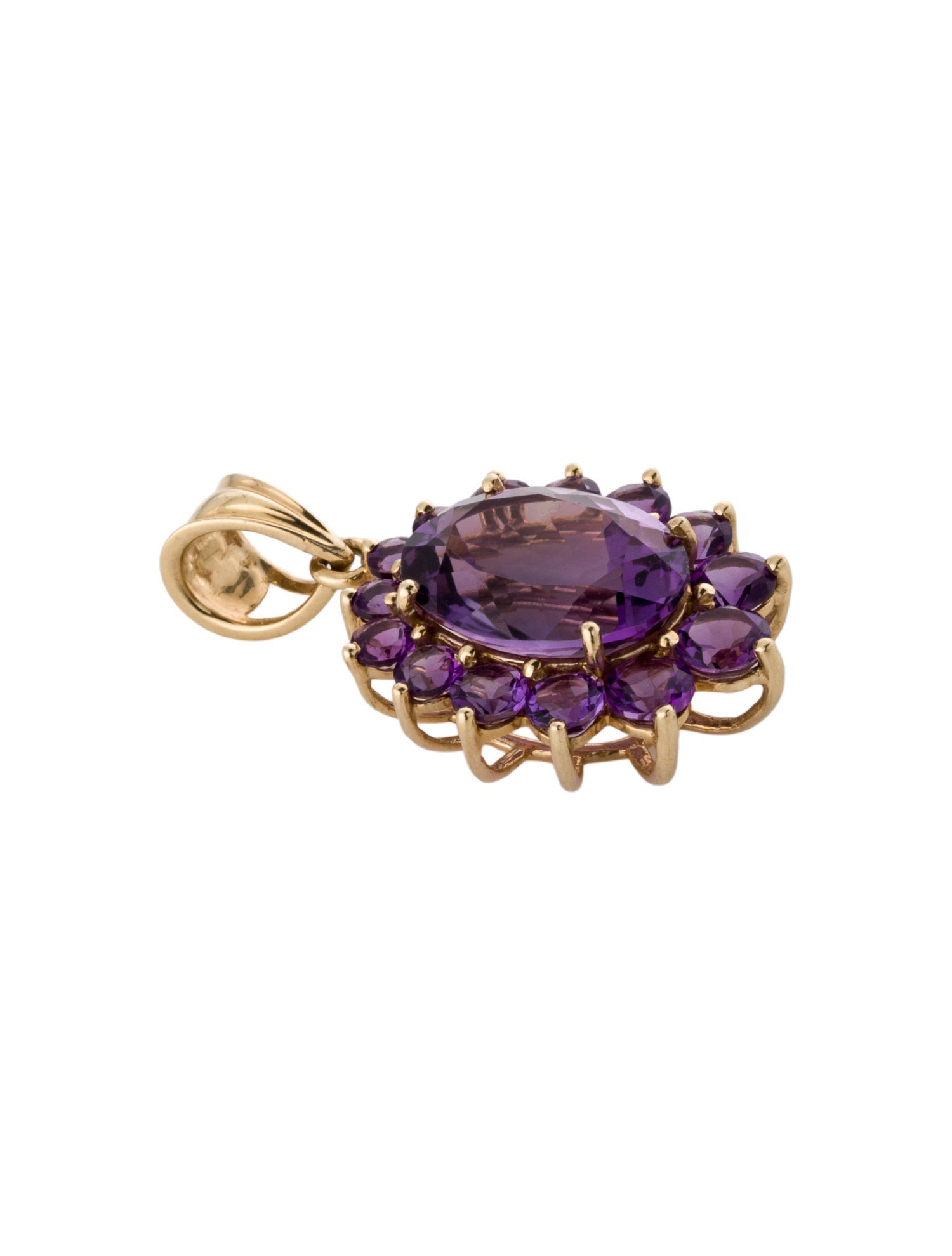 Pendant 14K Amethyst Flower Pendant