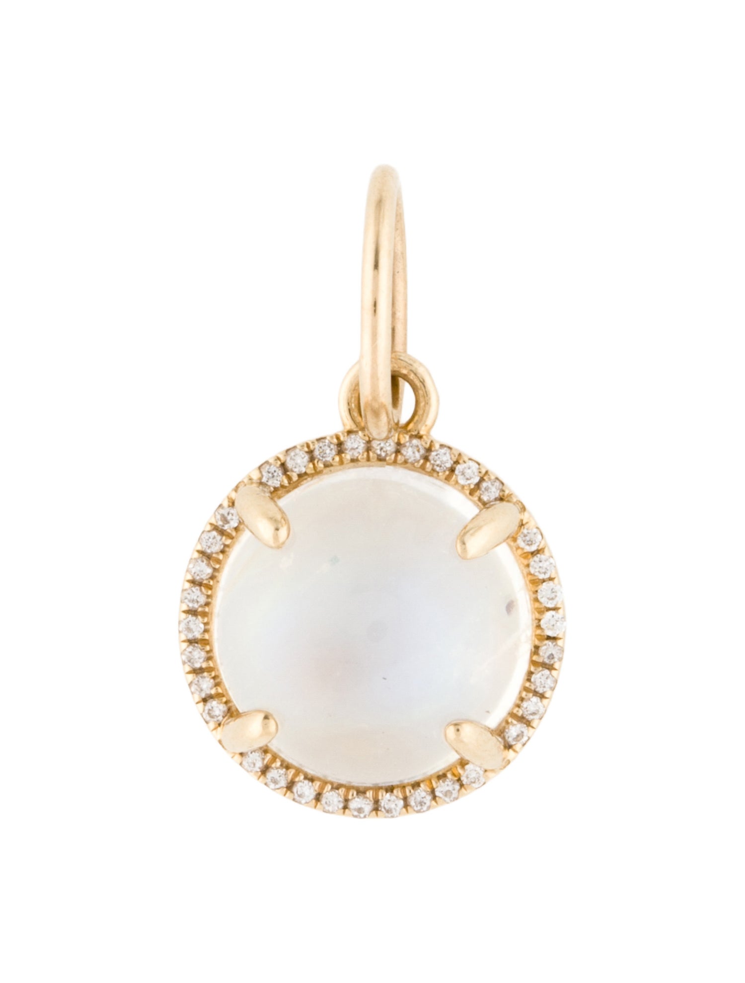 Pendant 14K Moonstone Labradorite & Diamond
