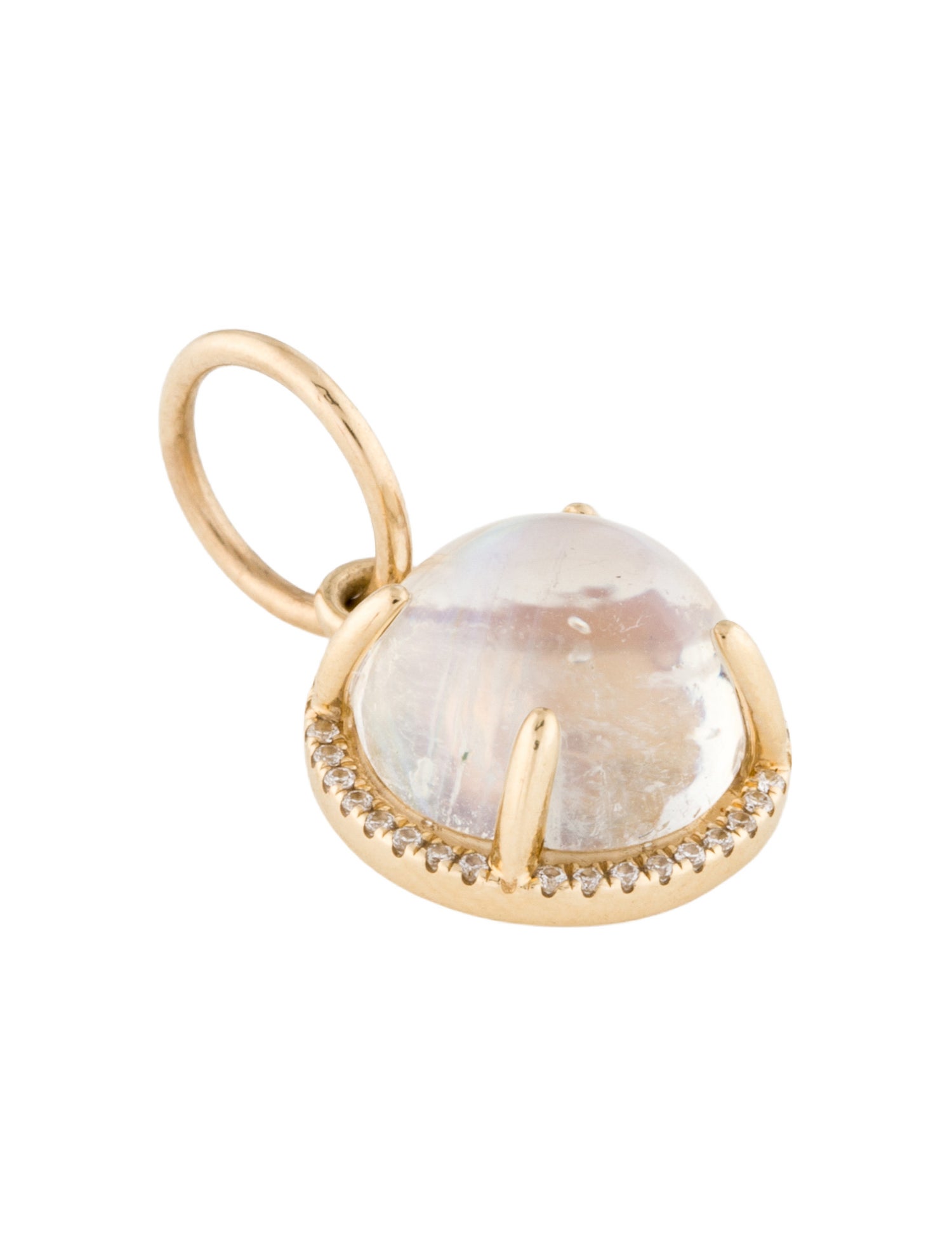 Pendant 14K Moonstone Labradorite & Diamond