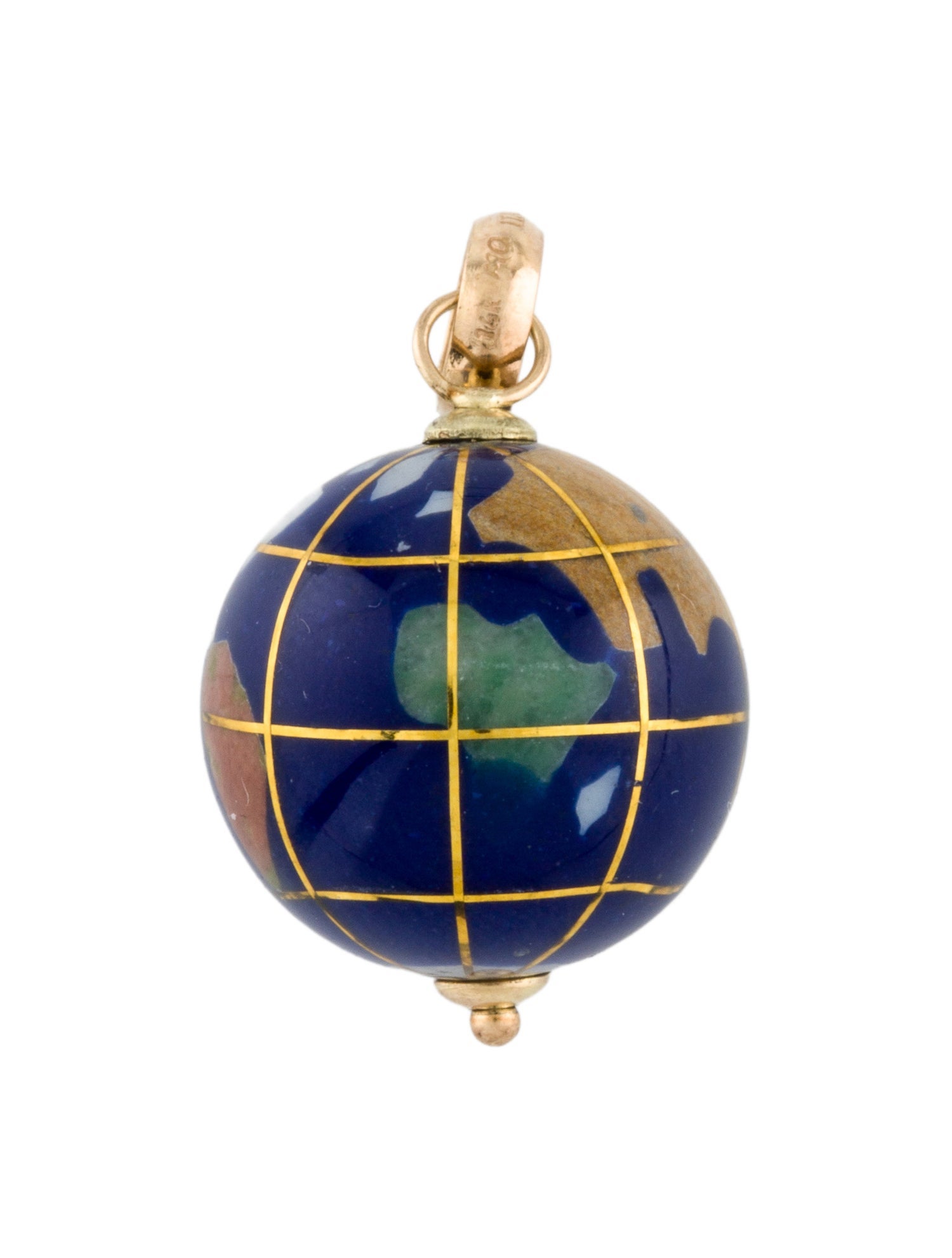 Pendant 14K Enamel Globe Pendant