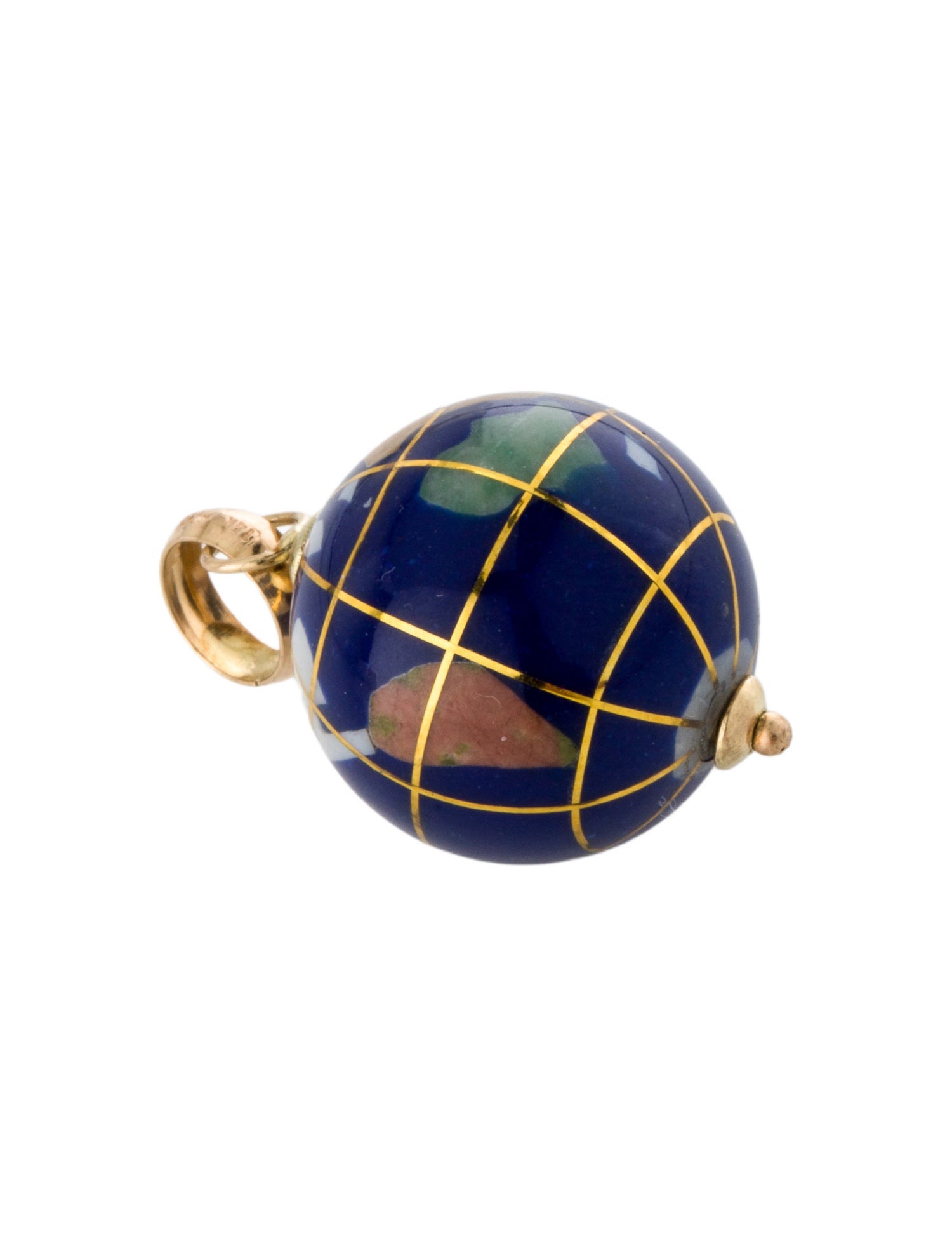 Pendant 14K Enamel Globe Pendant