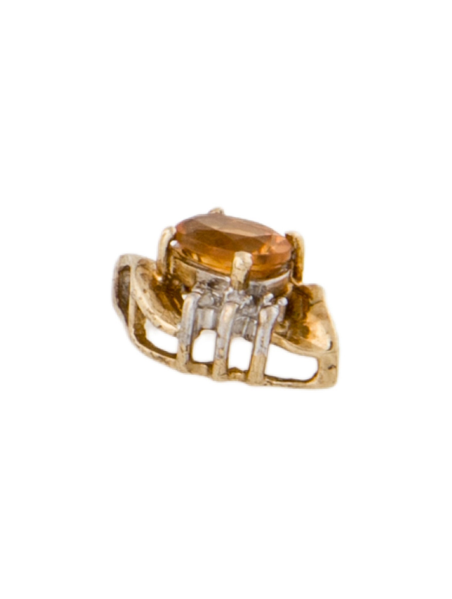 Pendant 10K Citrine & Diamond