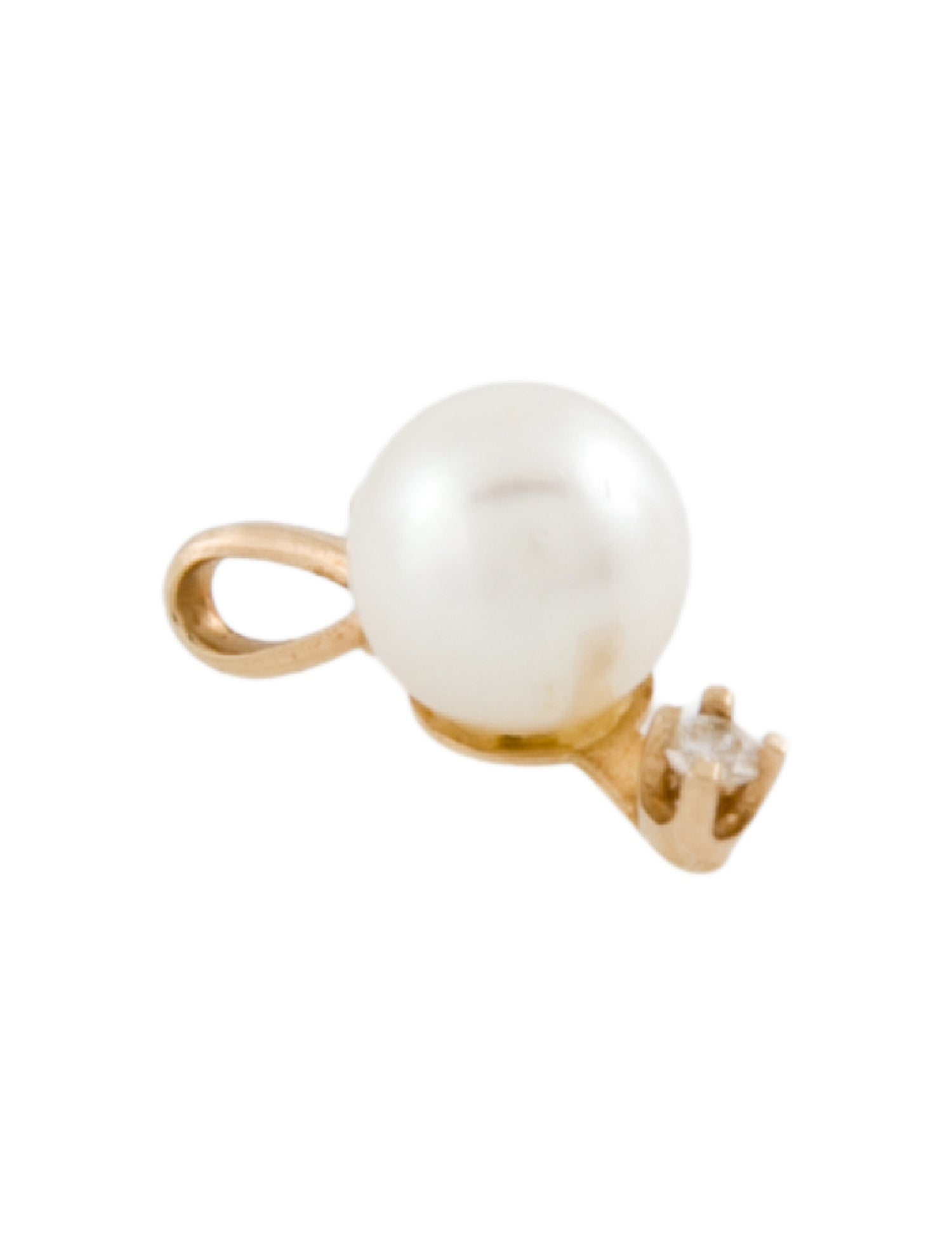 Pendant 14K Pearl & White Sapphire