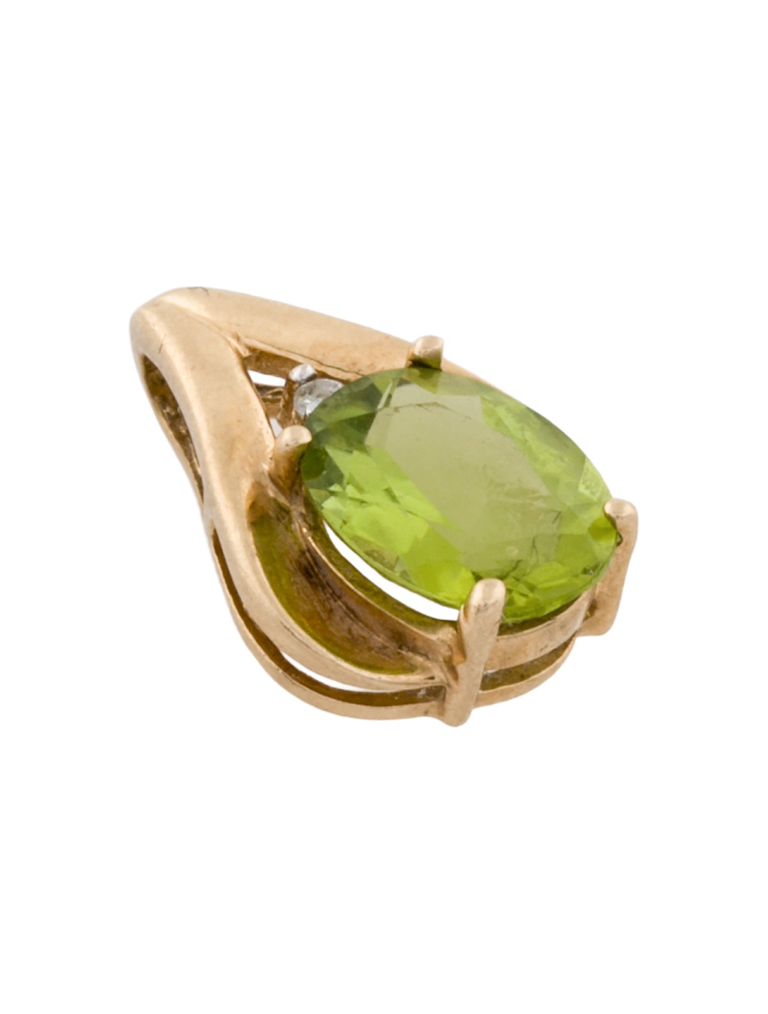 Pendant 10K Peridot & Diamond