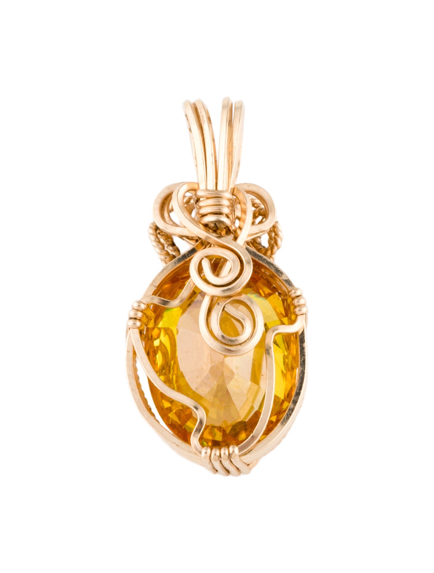 Pendant 10K Cubic Zirconia Caged Pendant