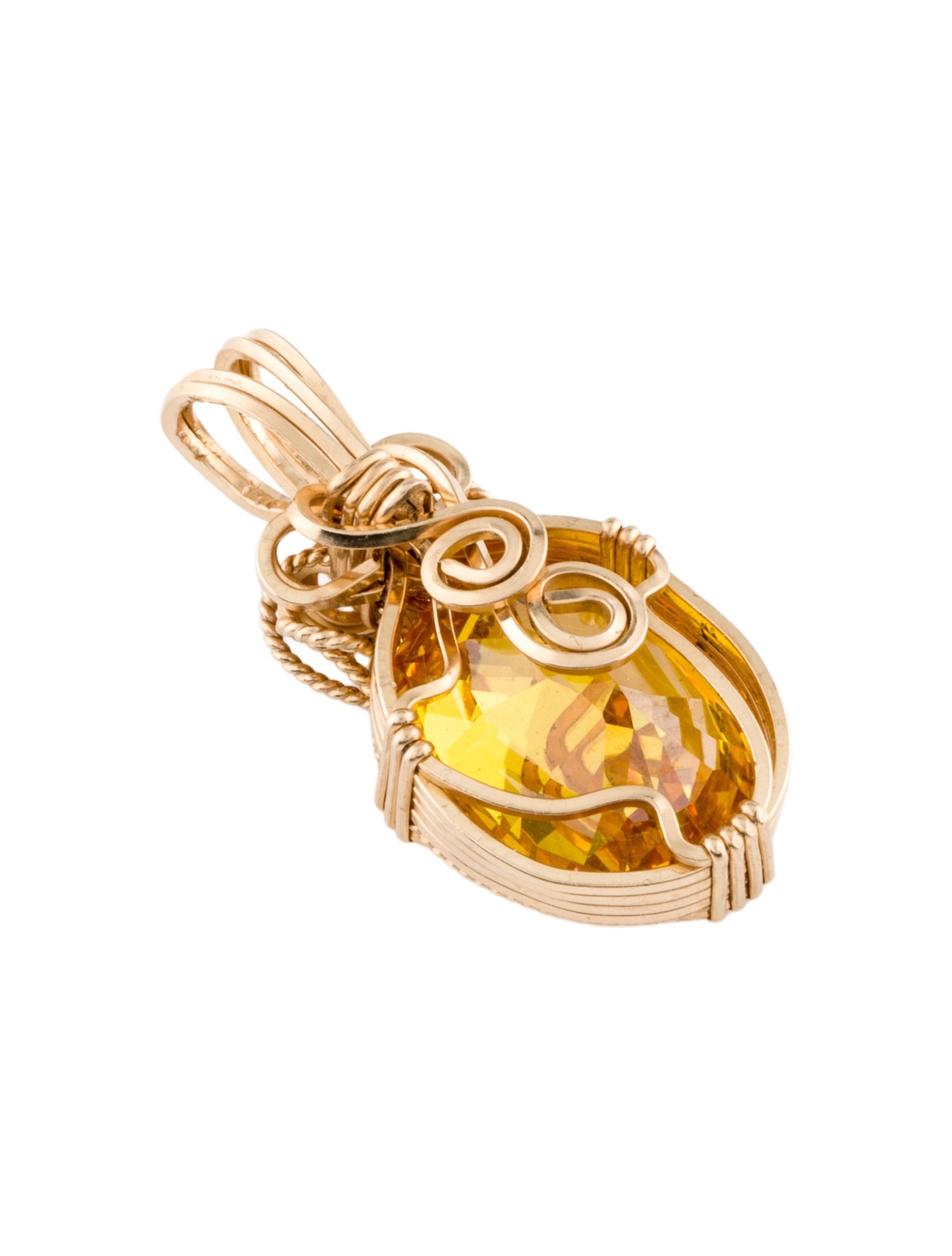 Pendant 10K Cubic Zirconia Caged Pendant