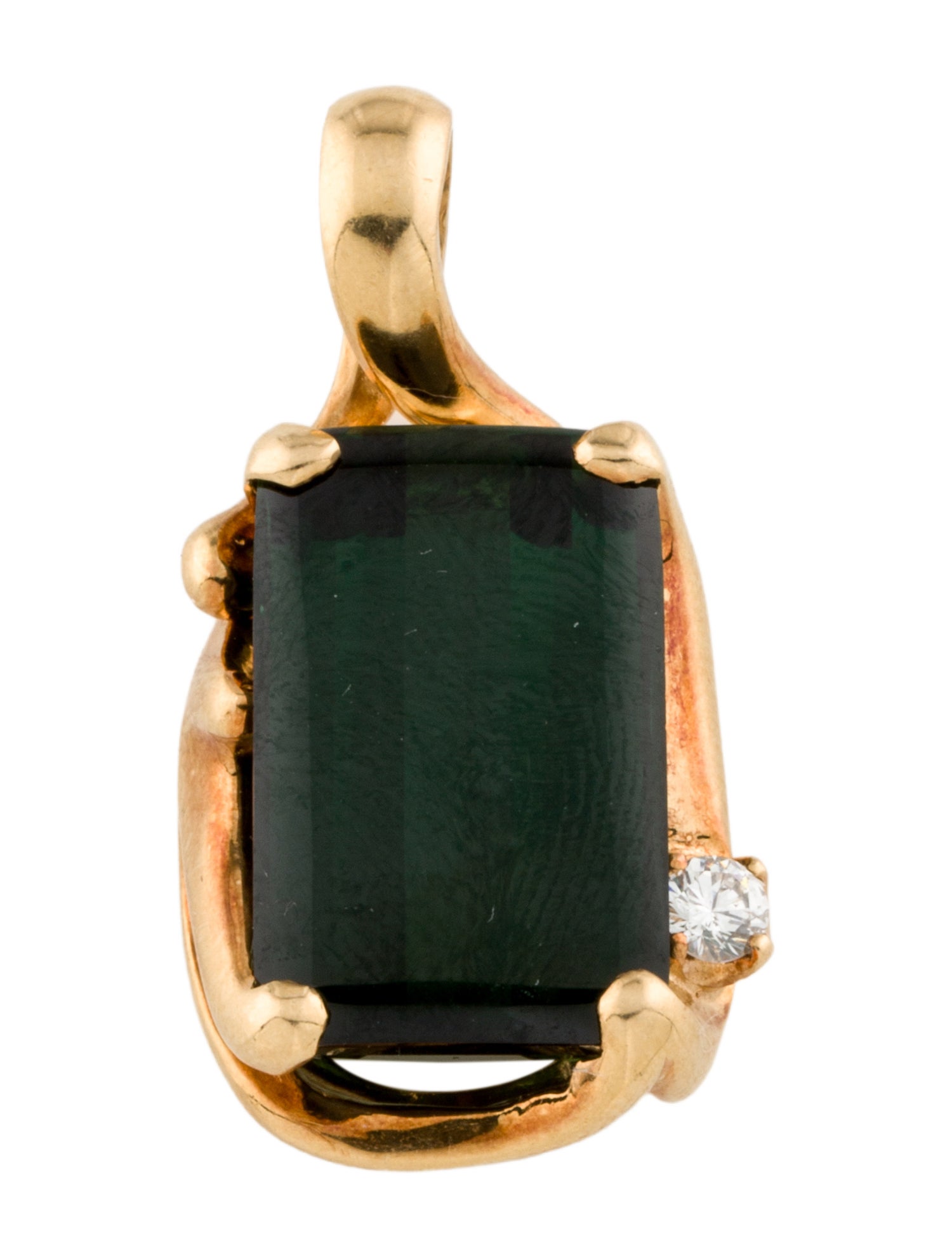 Pendant Maurice Tishman 18K Tourmaline & Diamond