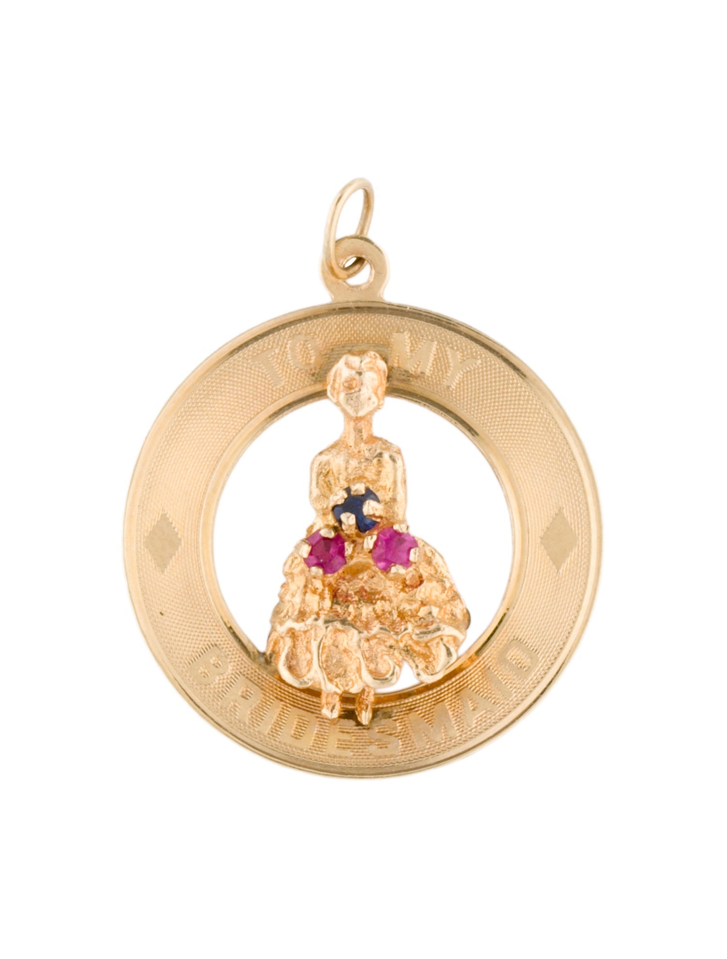 Pendant 14K Synthetic Sapphire & Synthetic Ruby