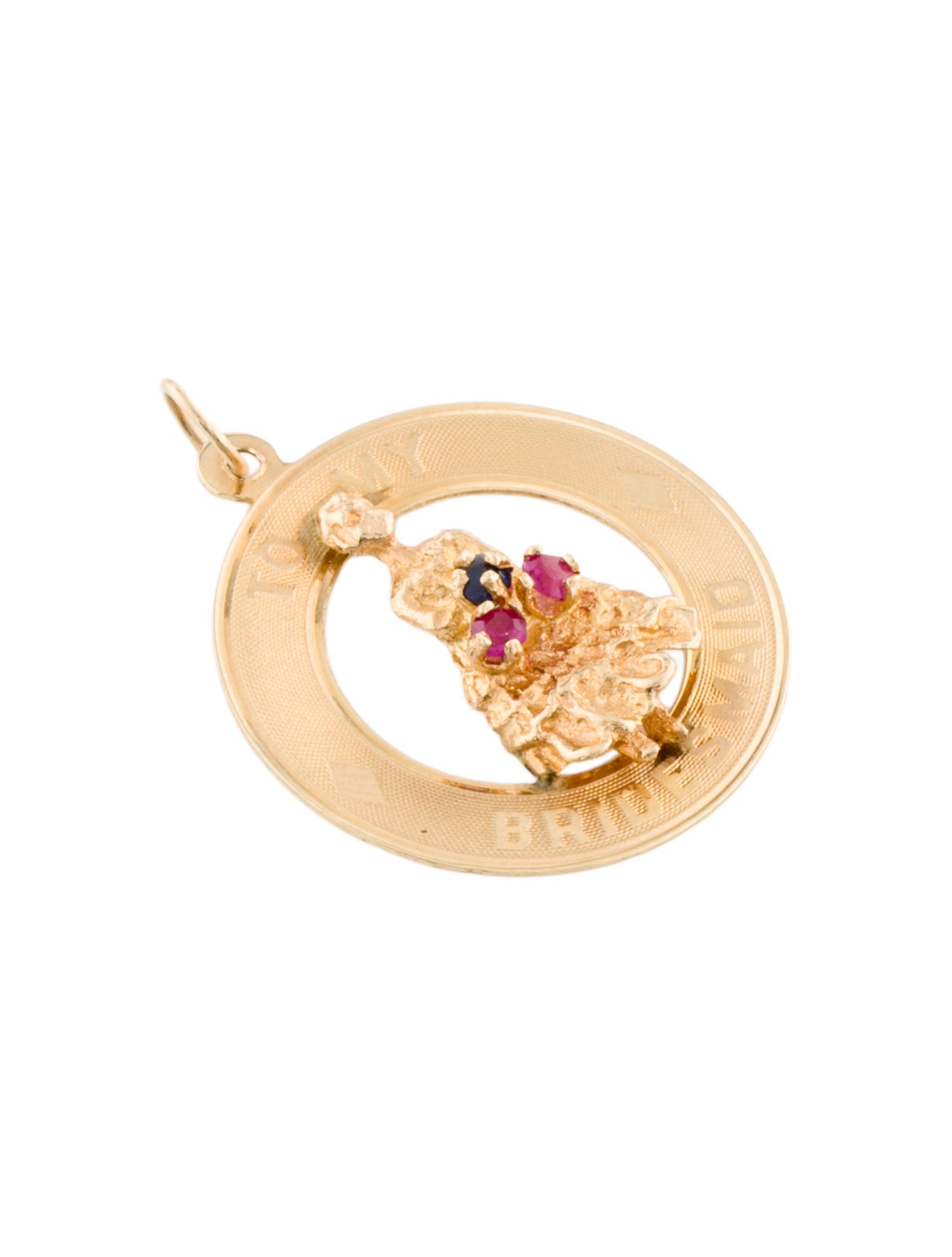 Pendant 14K Synthetic Sapphire & Synthetic Ruby