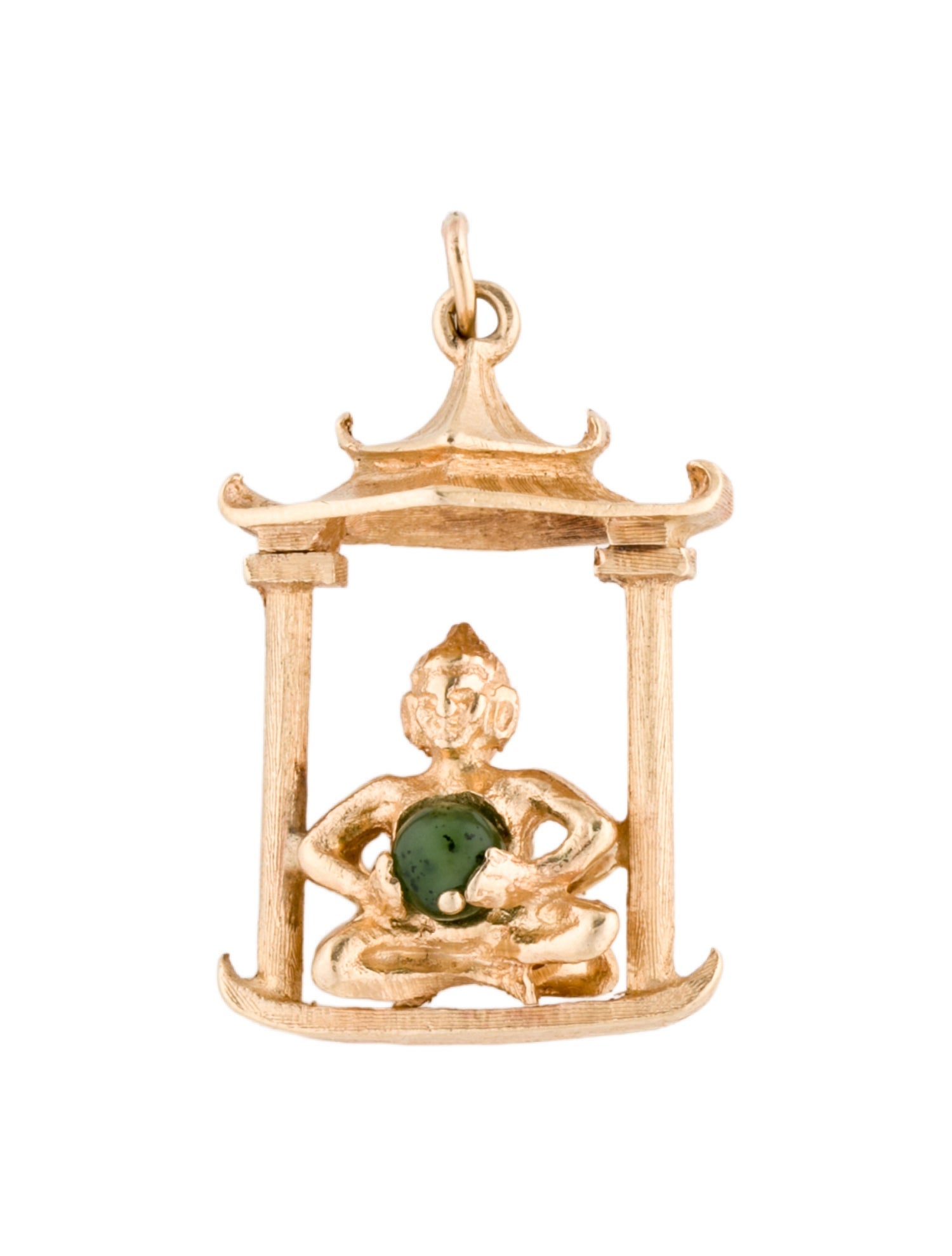 Pendant 14K Pearl & Nephrite Double Sided Necklace