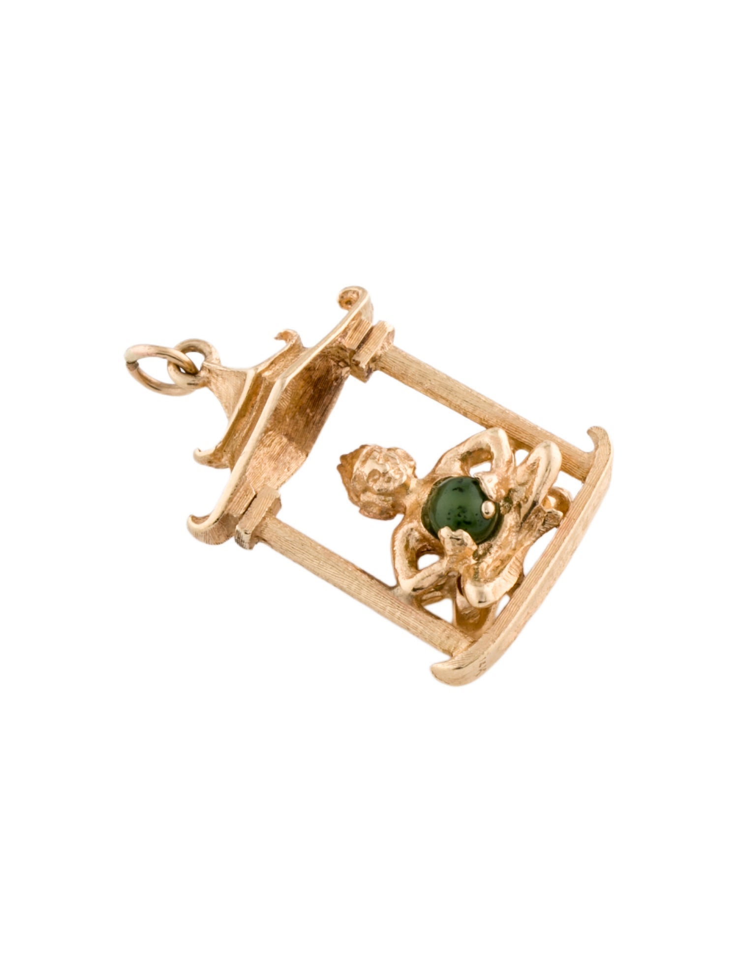 Pendant 14K Pearl & Nephrite Double Sided Necklace