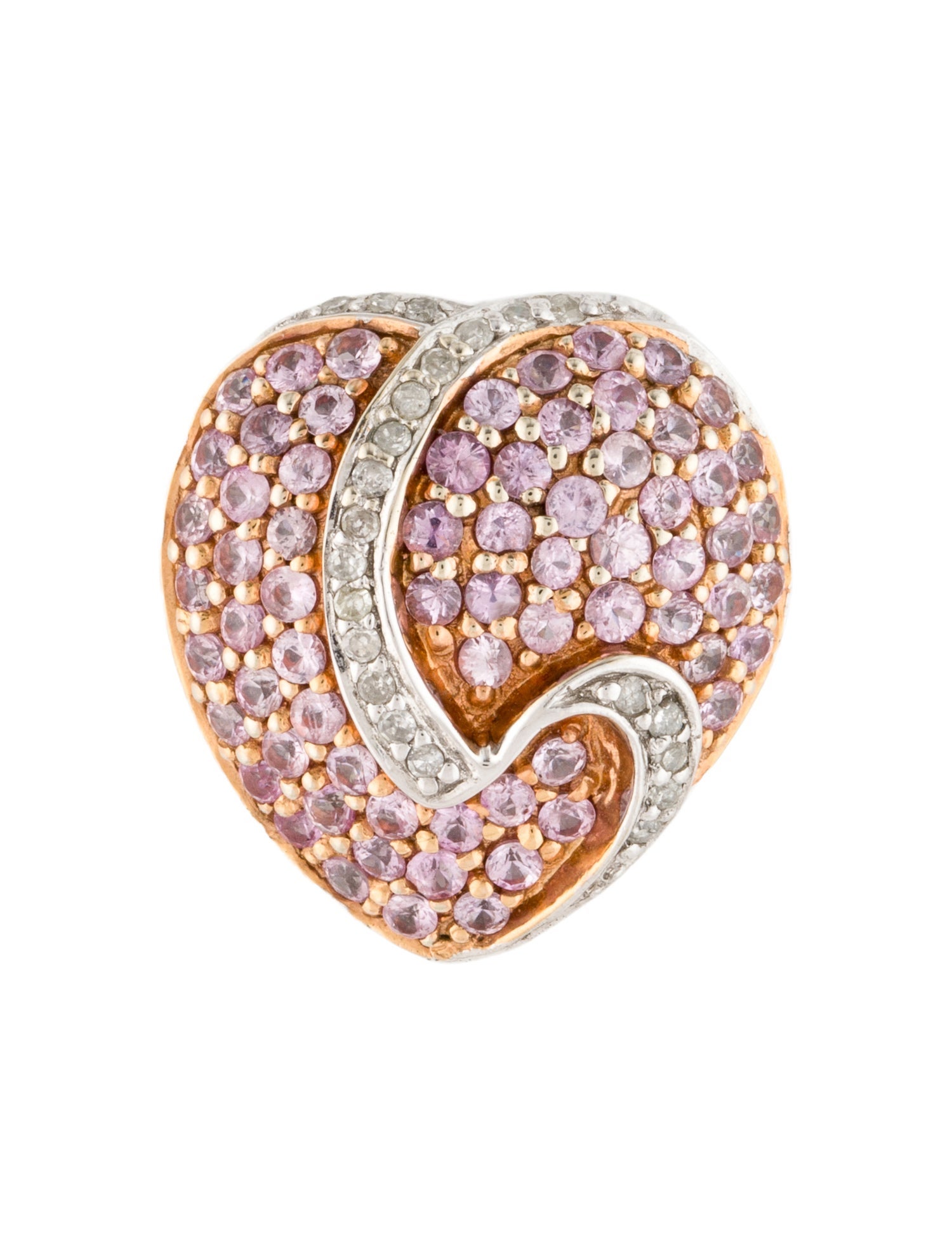 Pendant 14K 1.58ctw Sapphire & Diamond Heart