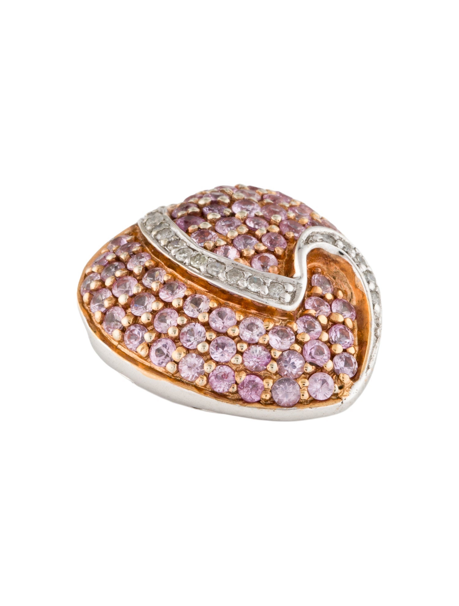 Pendant 14K 1.58ctw Sapphire & Diamond Heart