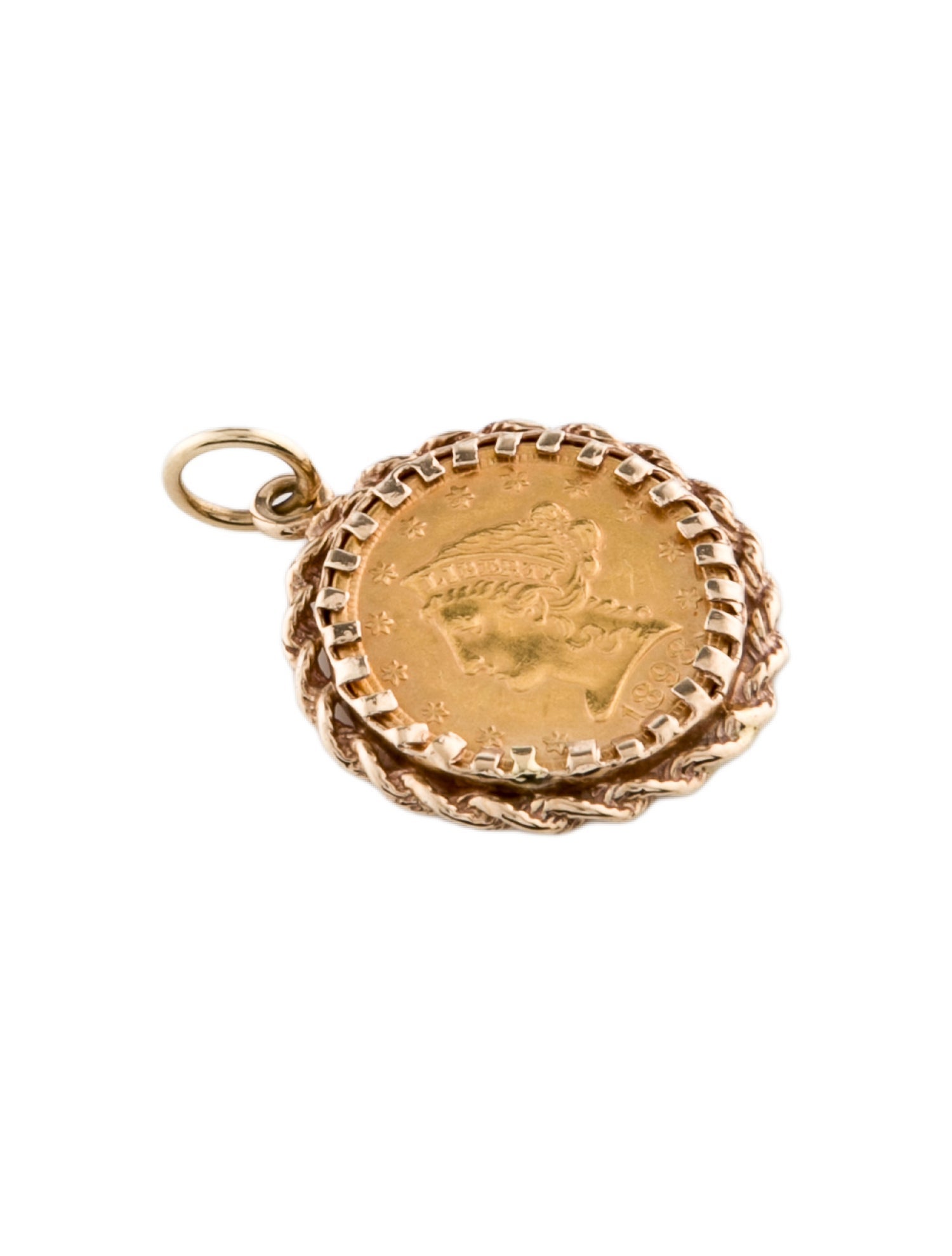 Pendant 22K Coin 14K