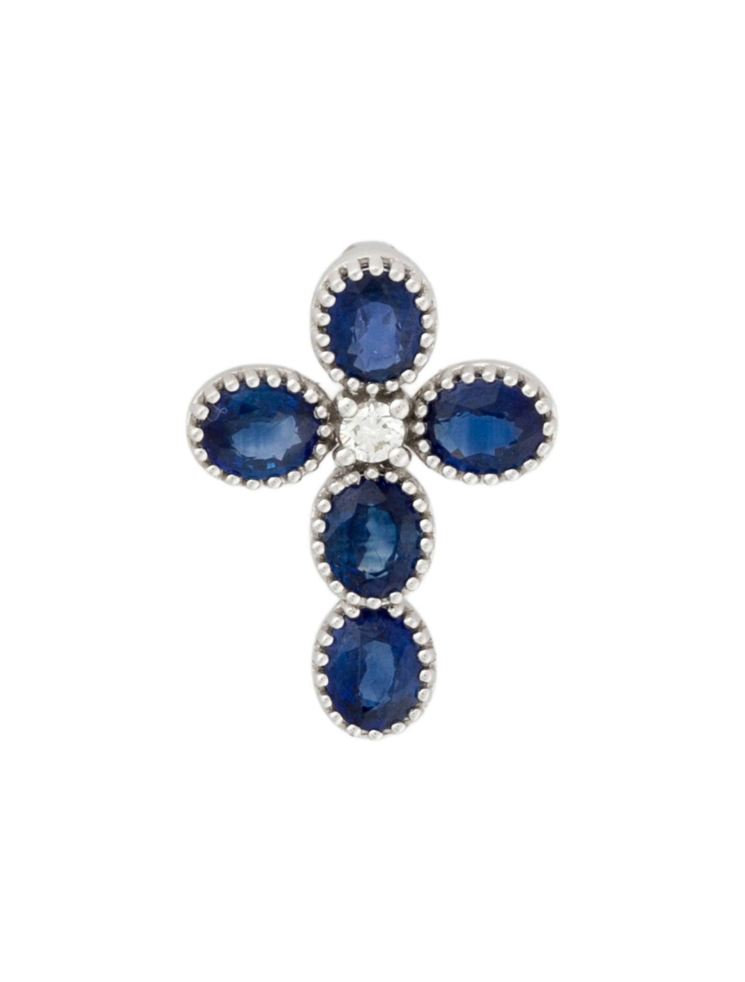 Pendant 14K Sapphire & Diamond Cross