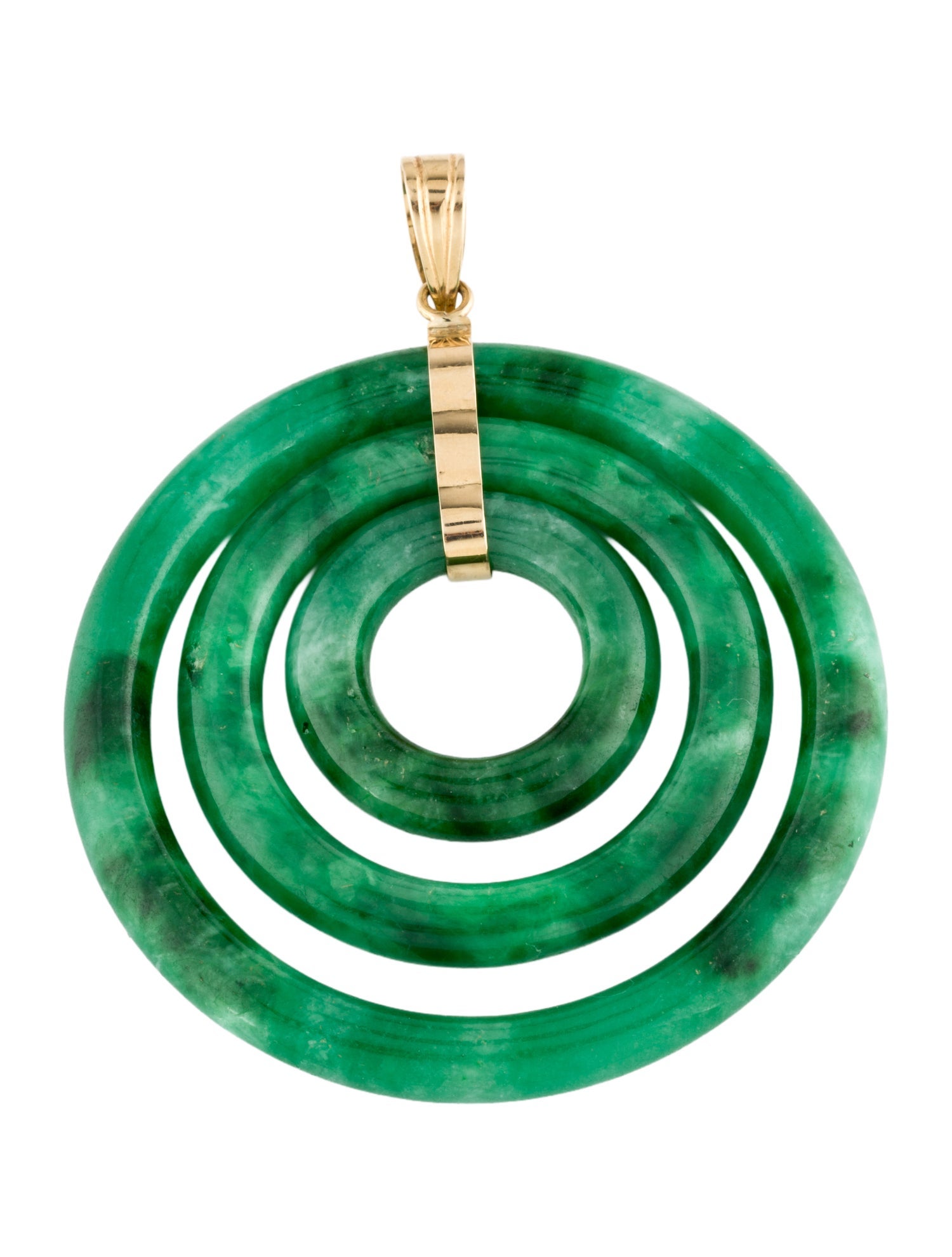 Pendant 14K Jadeite Concentric Circle Pendant