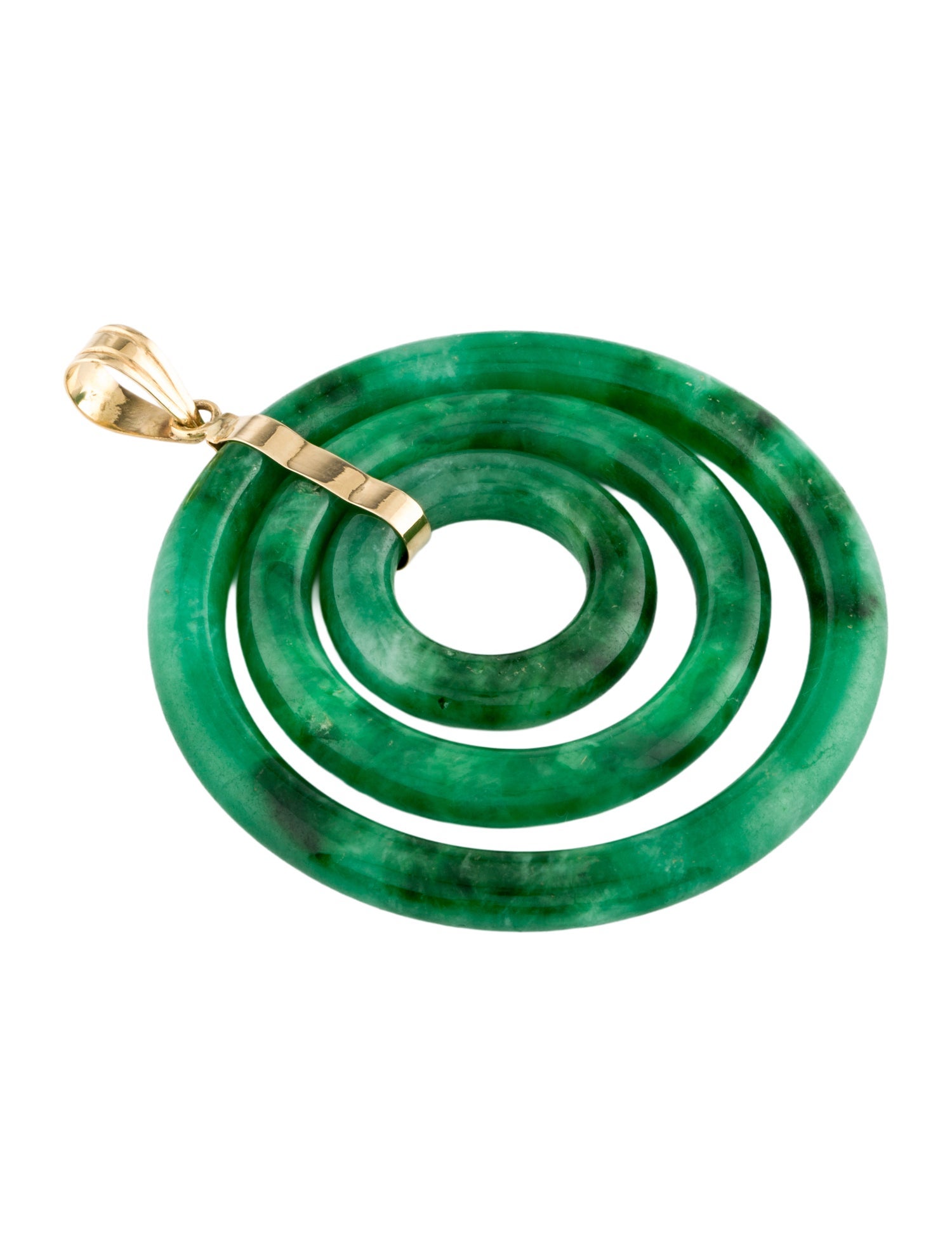 Pendant 14K Jadeite Concentric Circle Pendant