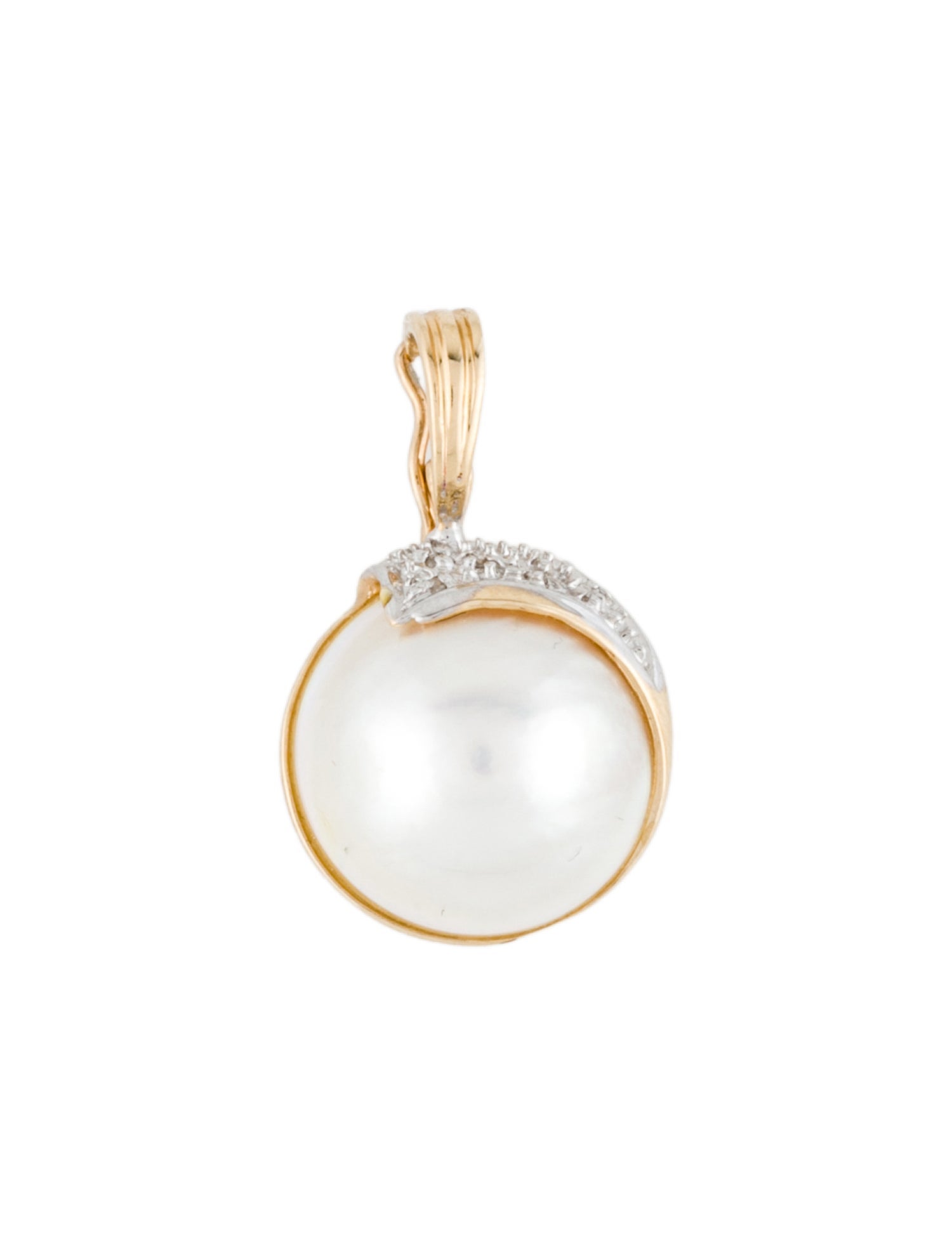 Pendant 14K Mabé Pearl & Diamond