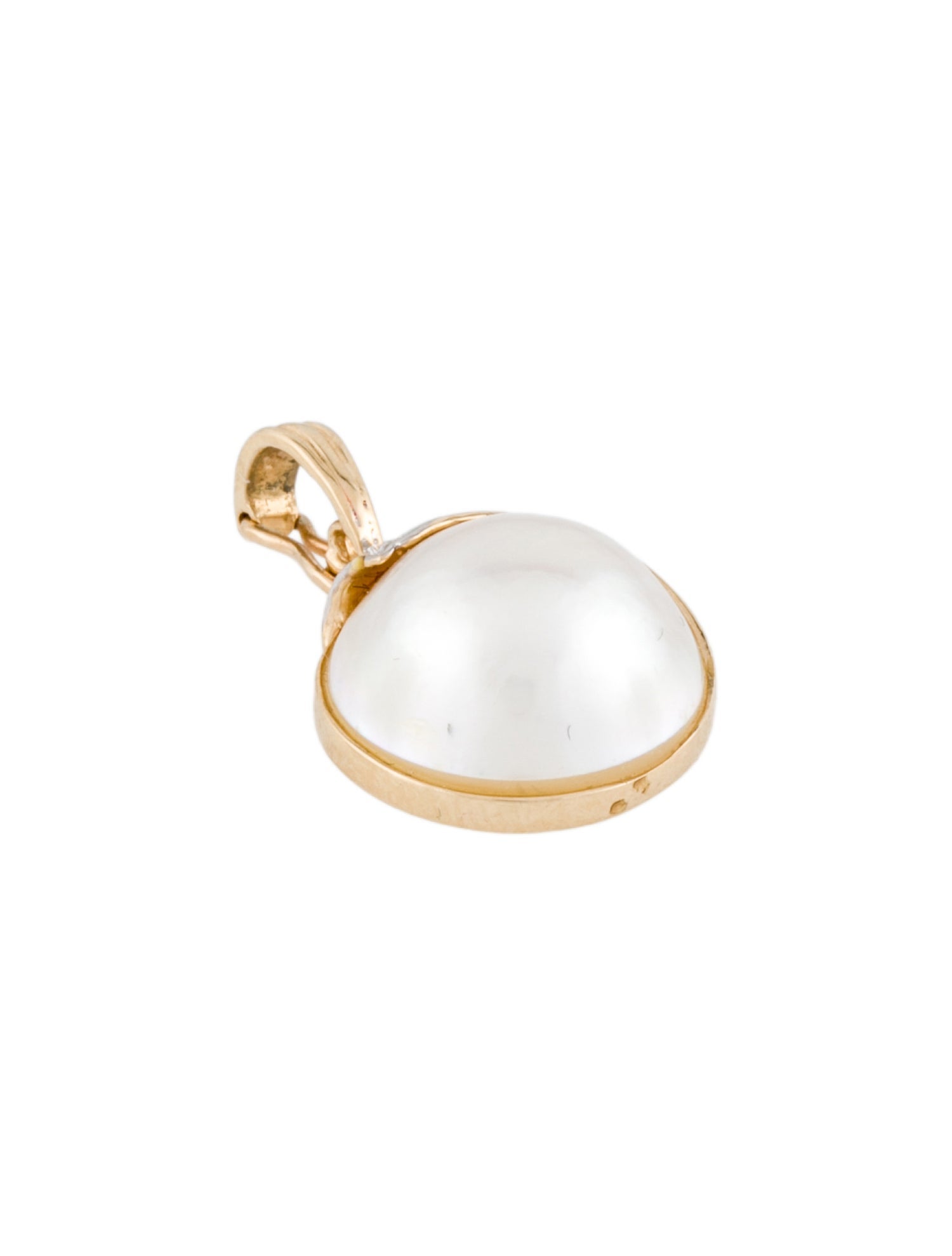Pendant 14K Mabé Pearl & Diamond