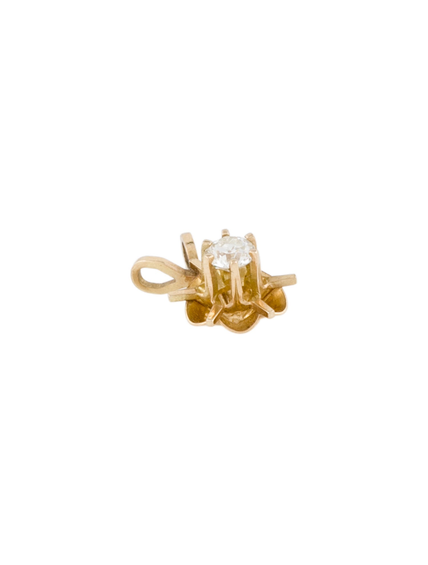 Pendant Vintage 14K Diamond Flower