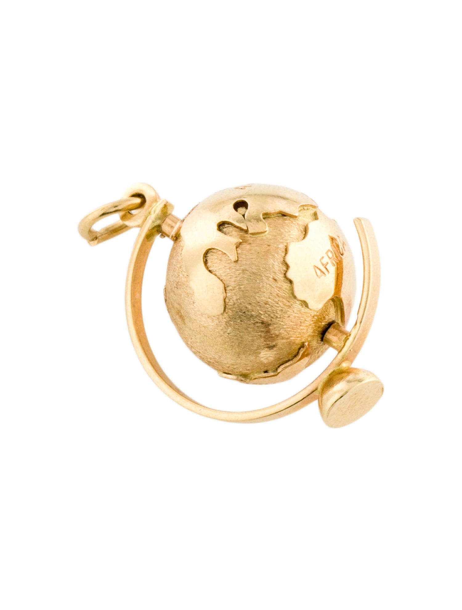Pendant 18K Revolving Globe Charm