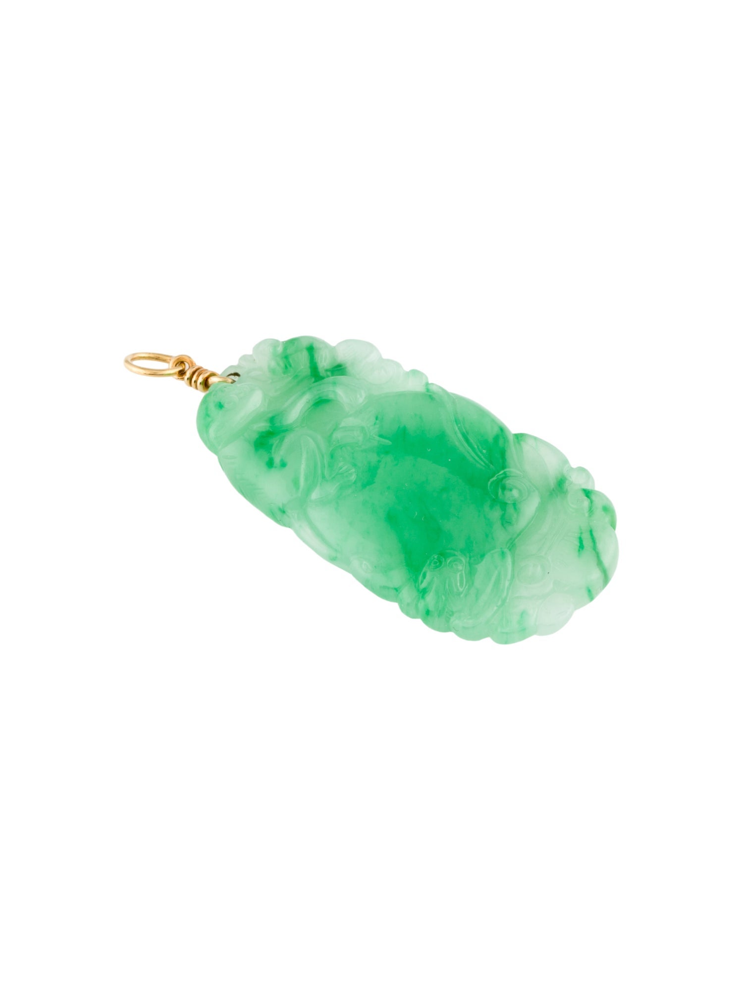 Pendant 18K Jadeite Carved Monkey Pendant