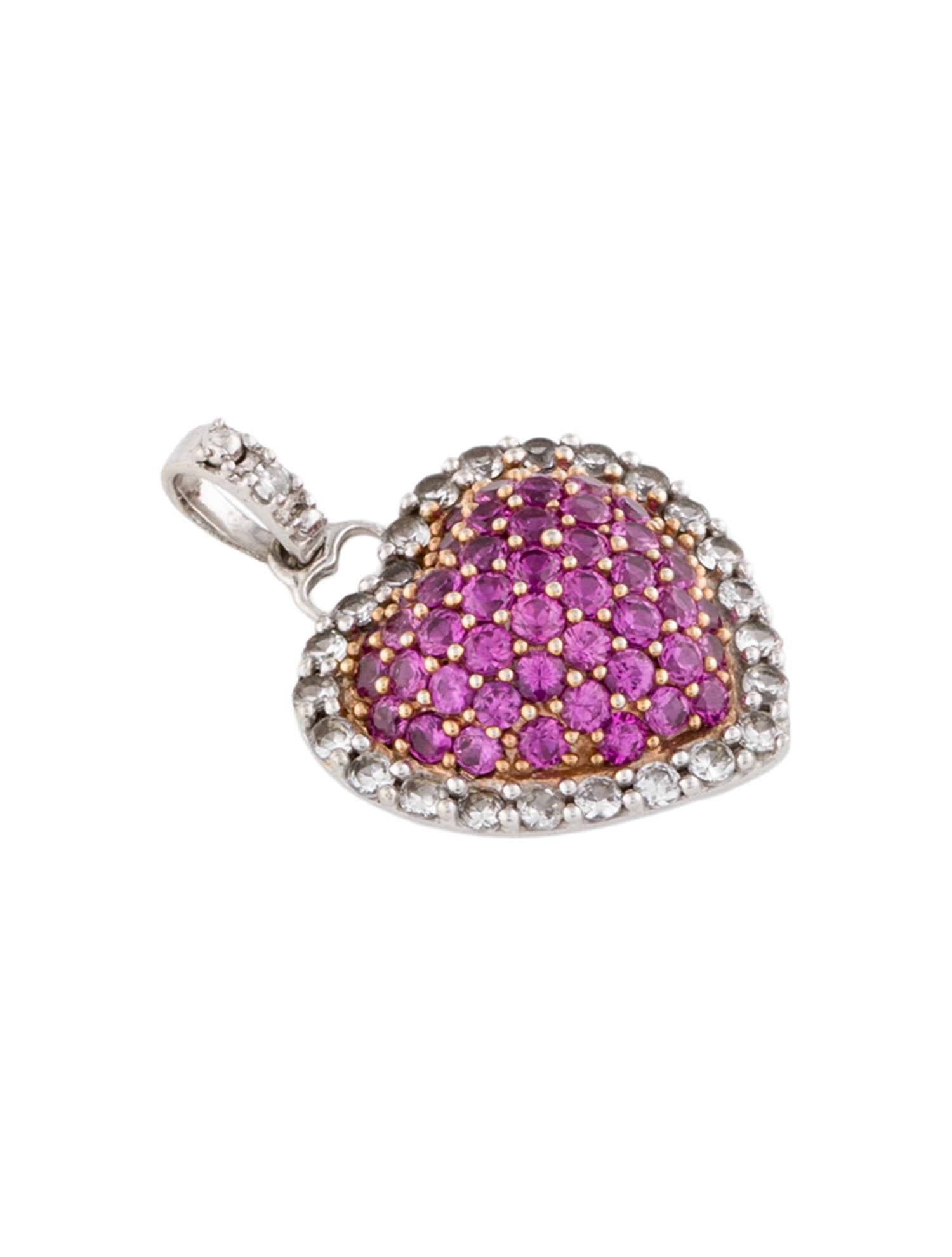 Pendant 14K Synthetic Sapphire & Diamond Heart