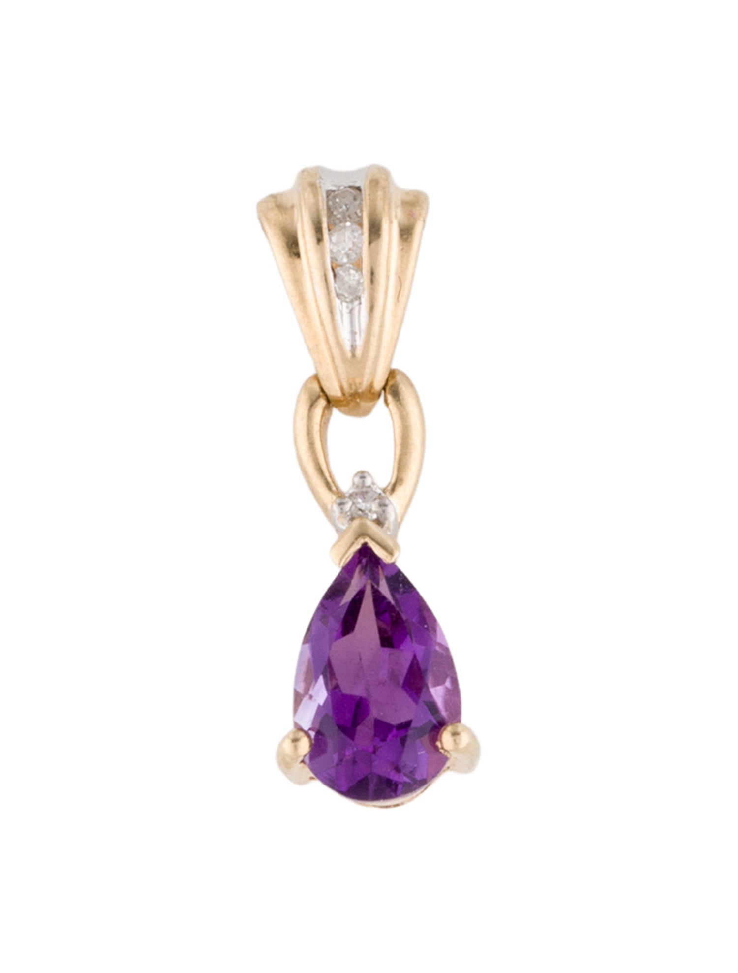 Pendant 10K Amethyst & Diamond Pendant