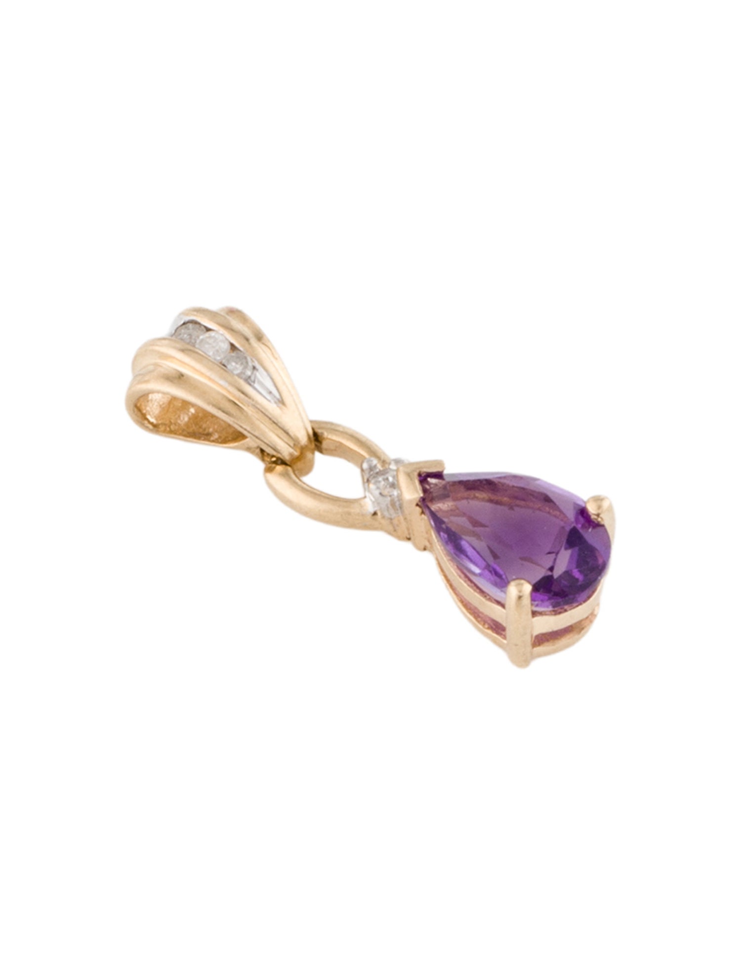 Pendant 10K Amethyst & Diamond Pendant